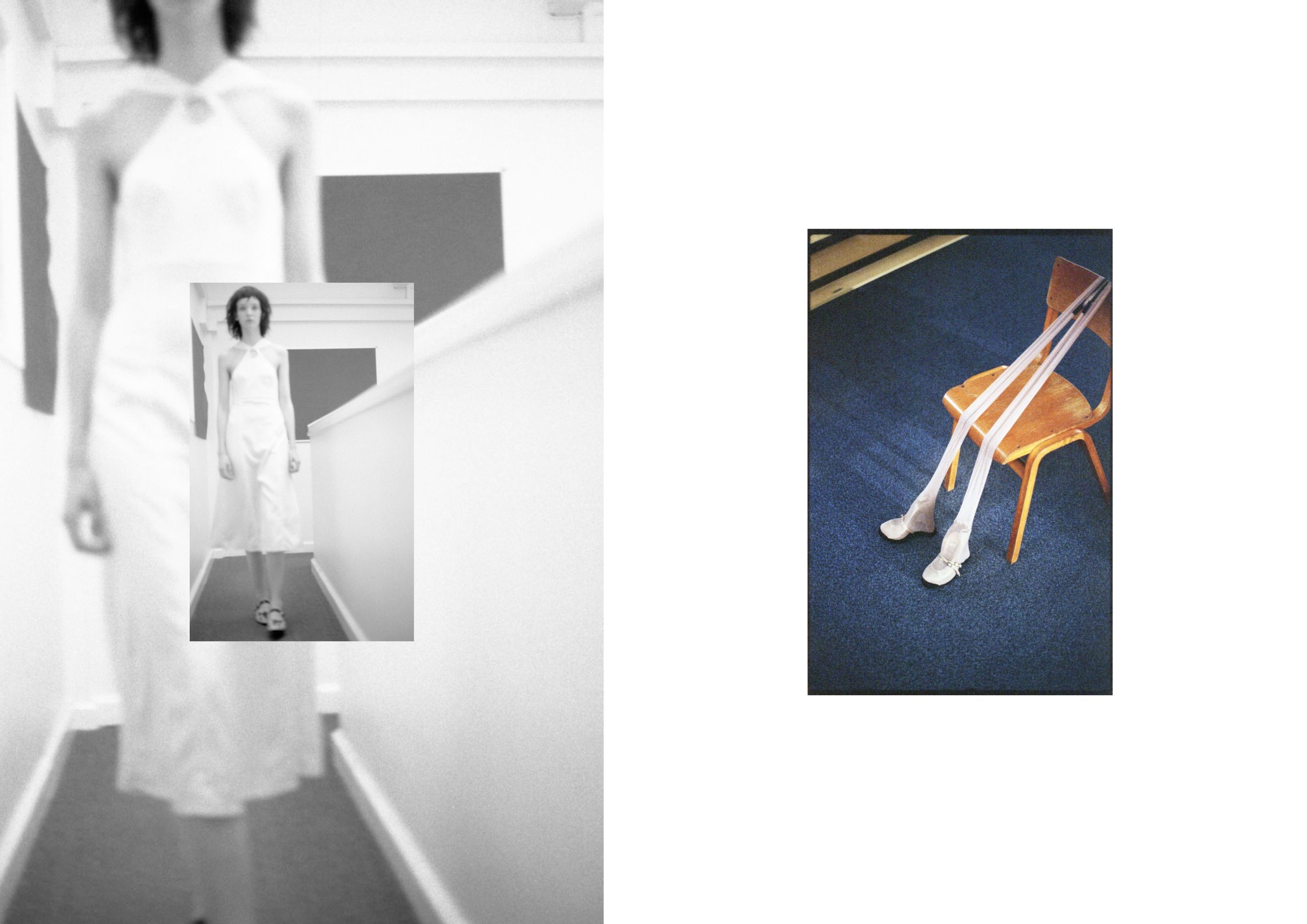 left dress JH ZANE , right shoes VINTAGE ALEXANDER MCQUEEN FROM THE ARC LONDON