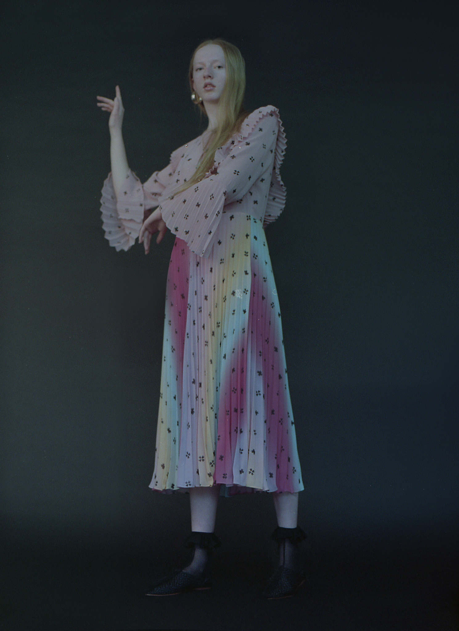 dress & OTHER STORIES, socks THIS IS THE UNIFORM, shoes ZARA, earring STYLIST'S OWN