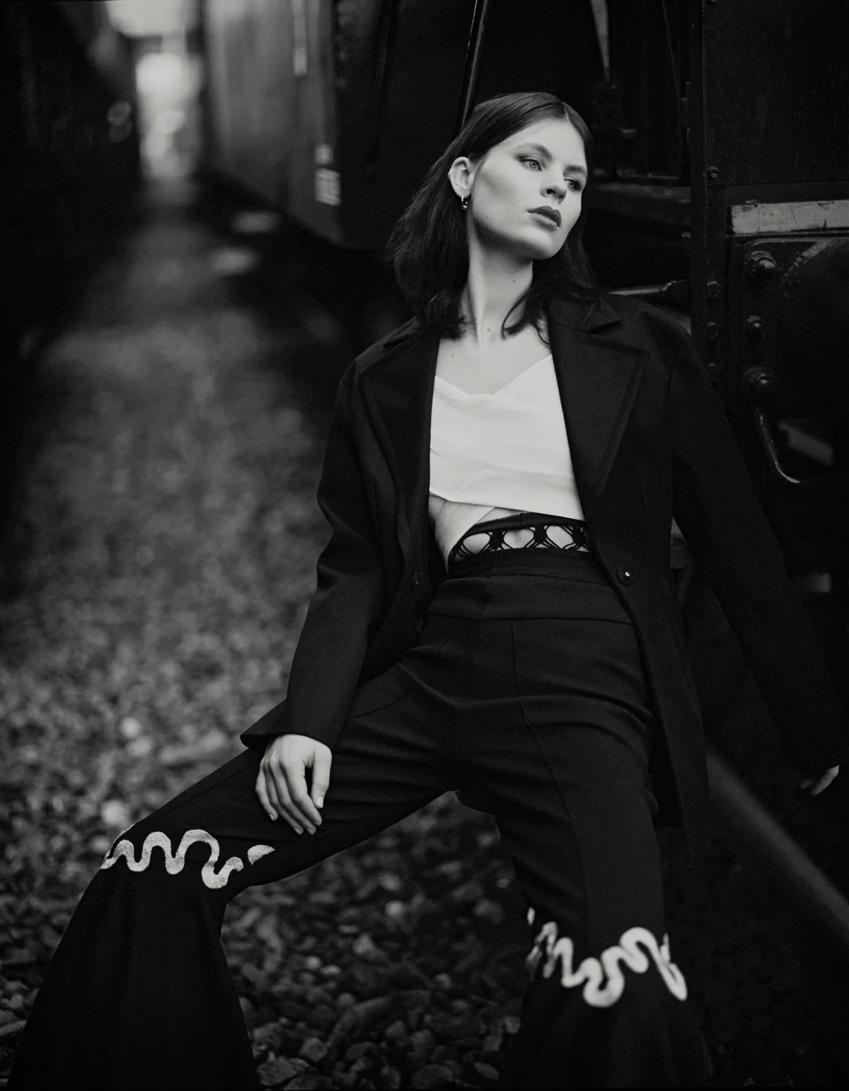 blazer & OTHER STORIES , top NANUSHKA , pants ANBASJA BLANKEN , panty + earrings STYLIST’S OWN