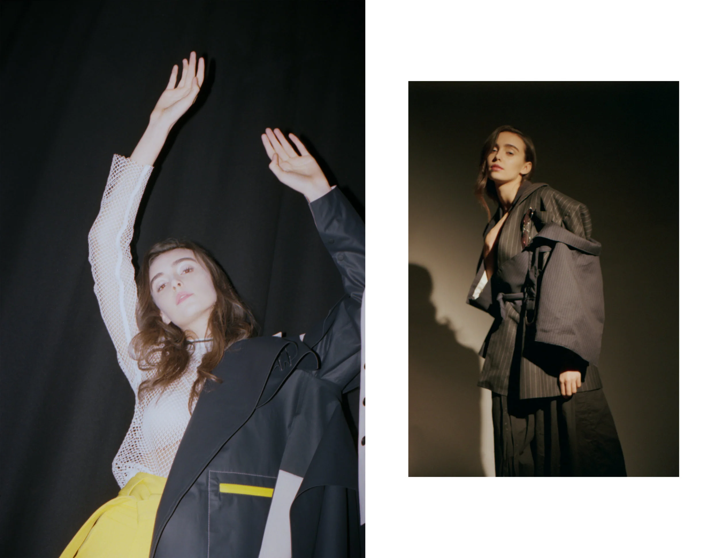 LEFT clothes YUJING LAI, shoes PUMA X RIHANNA RIGHT clothes CLAIRE PENG, shoes KURT GEIGER