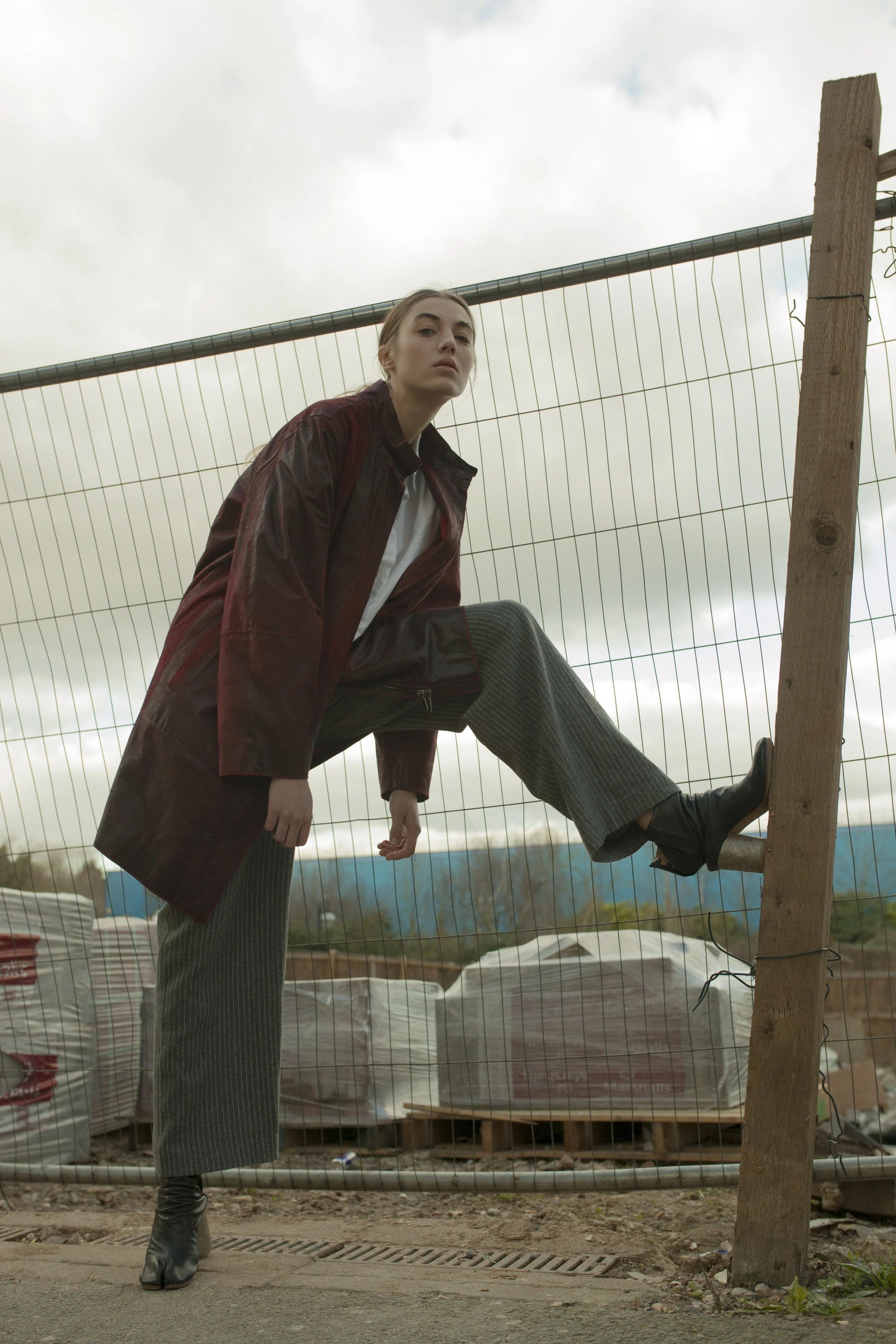 jacket and trousers STYLIST’S OWN, shirt MM6 MAISON MARGIELA, boots MAISON MARGIELA