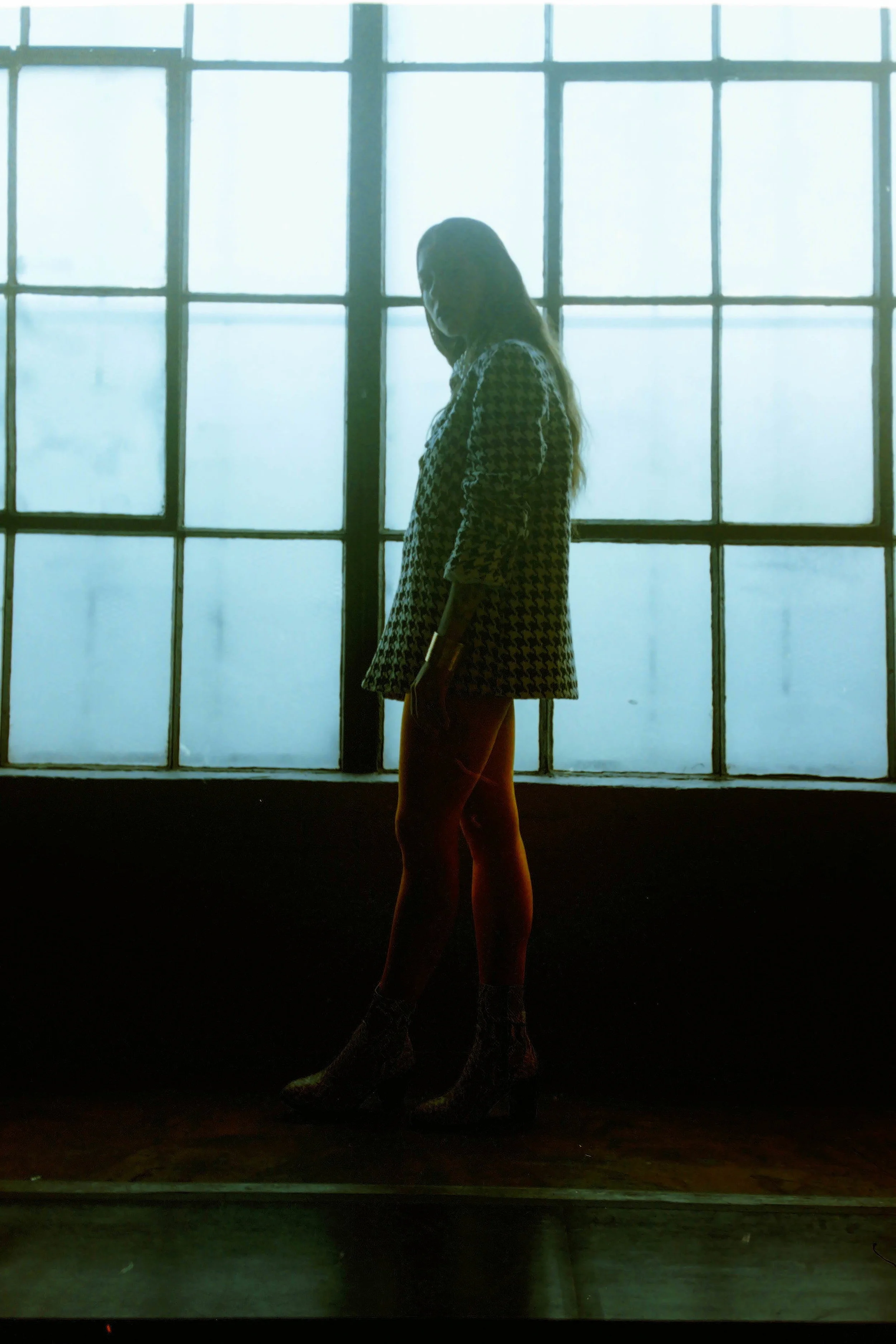 jacket Ijiin, chocker MADAME BALOGE, earrings + cuffs TAWAPA, boots Intentionally____. tights STYLIST'S OWN