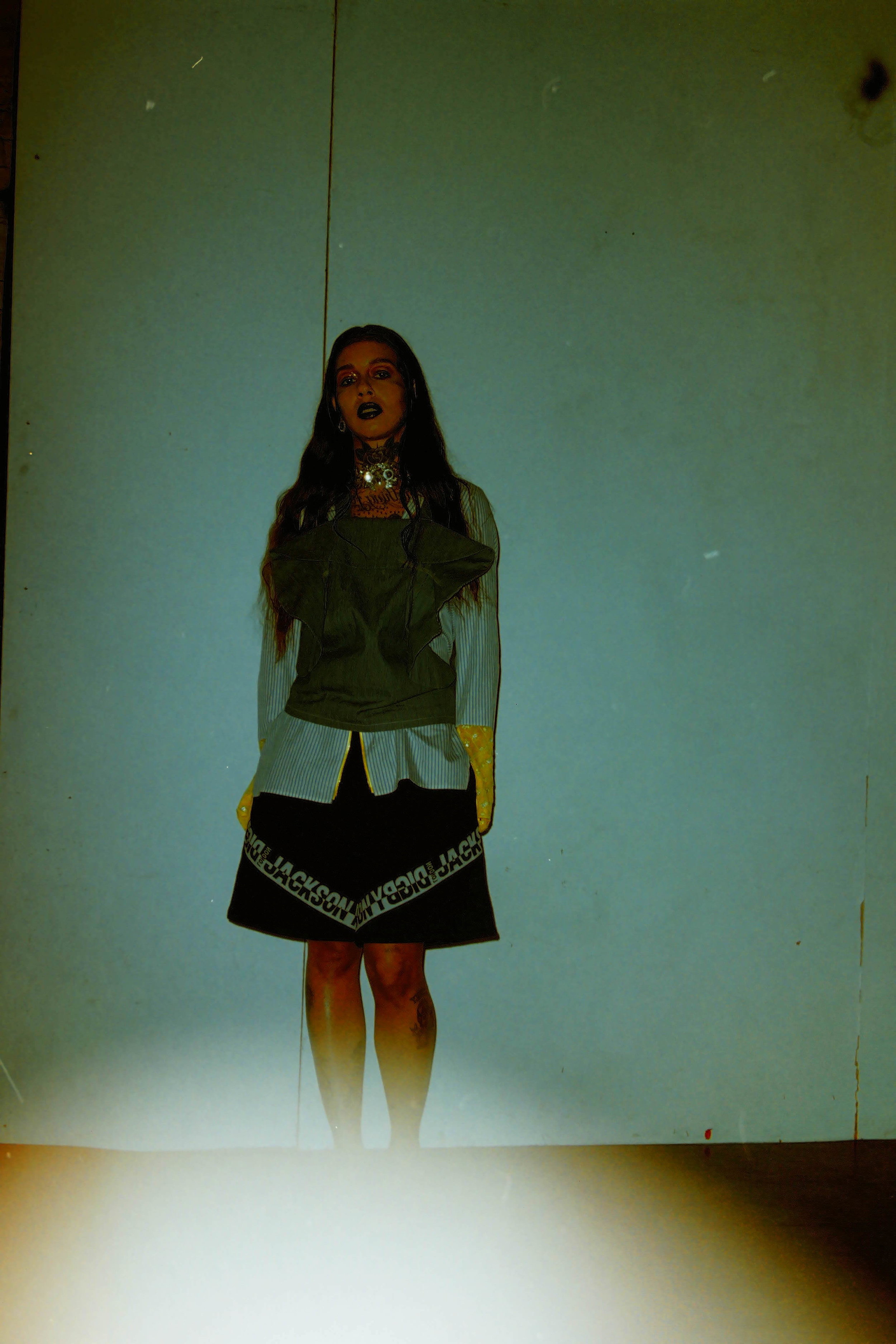 shirt ADELINA RUSU, tank TOIT VOLANT, shorts DIGBY JACKSON chocker + earrings JEWELRY BAR, shoes Intentionally____.