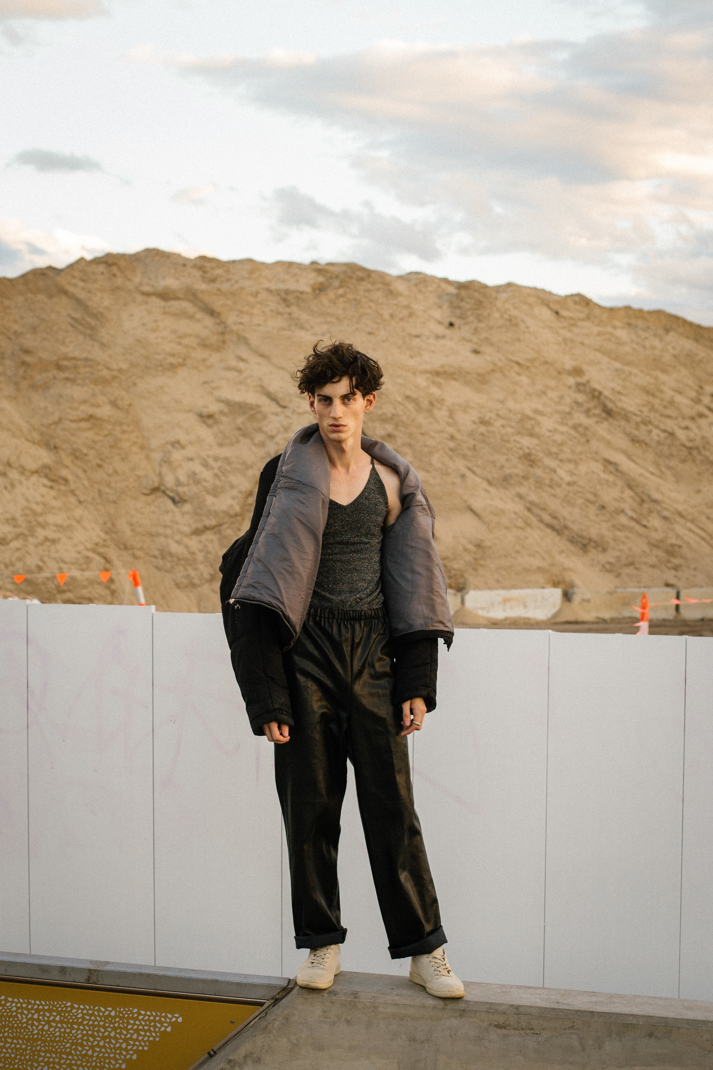 jacket Issey Miyake, singlet Stylists own, pants topshop, shoes Maison Martin Margiela