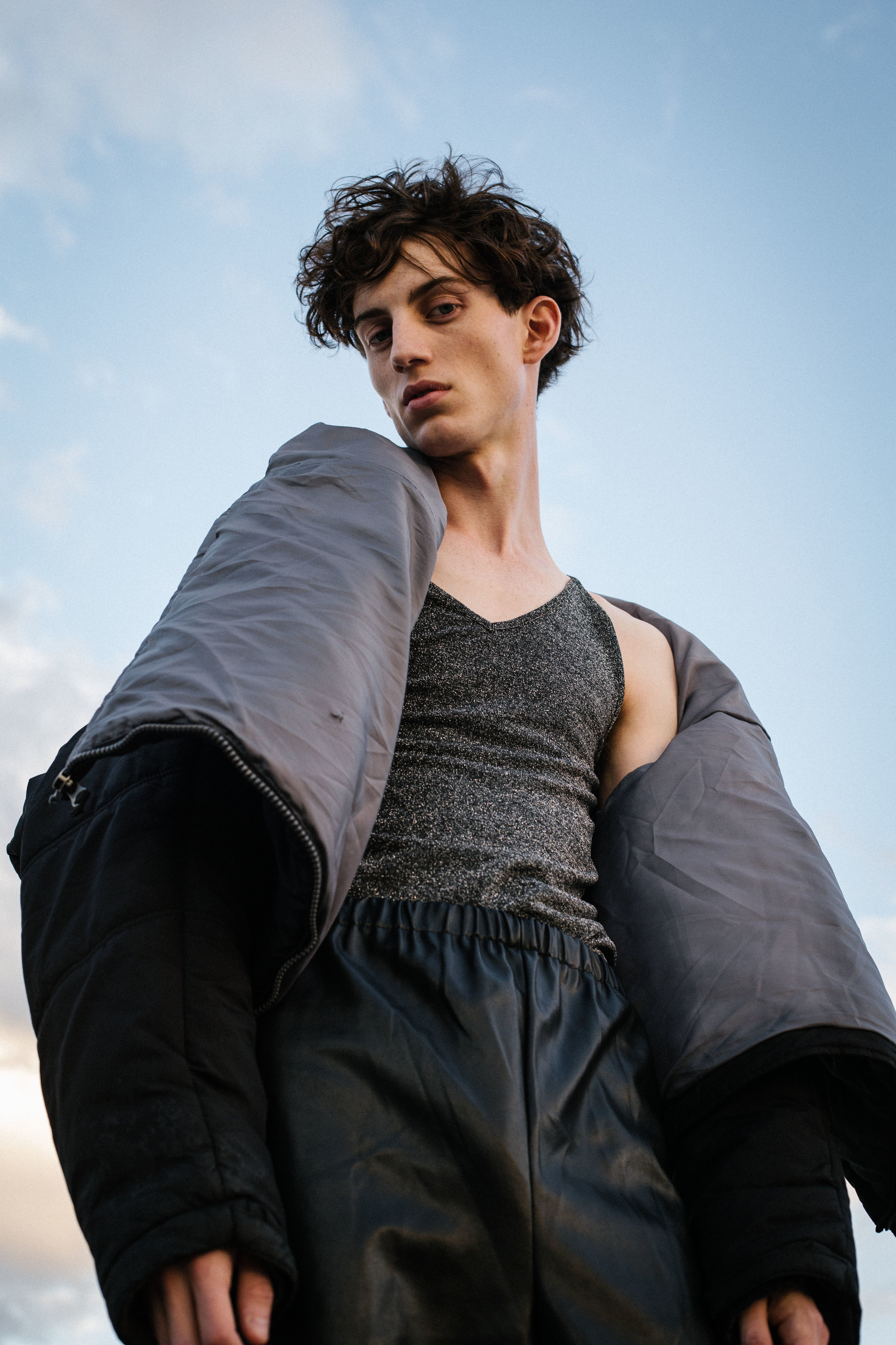 jacket Issey Miyake, singlet Stylists own, pants topshop, shoes Maison Martin Margiela