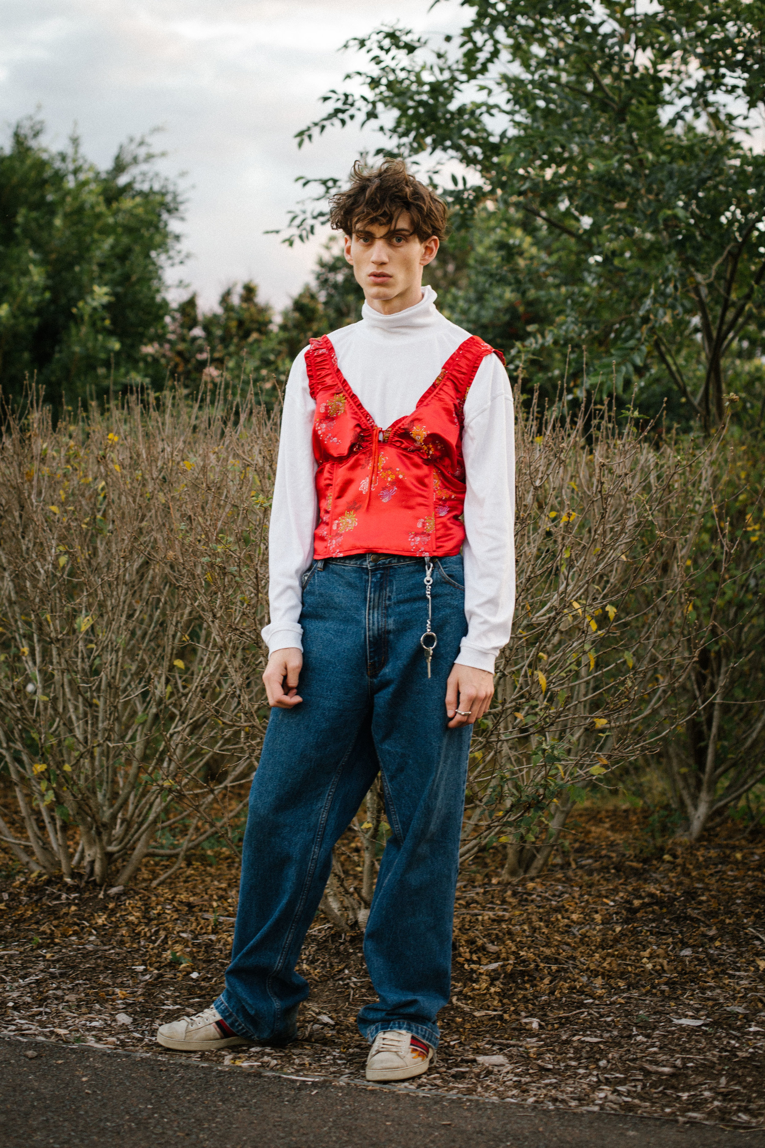 turtle neck Lanvin, top Stylists own, jeans Levis, key chain Dior, shoes Gucci