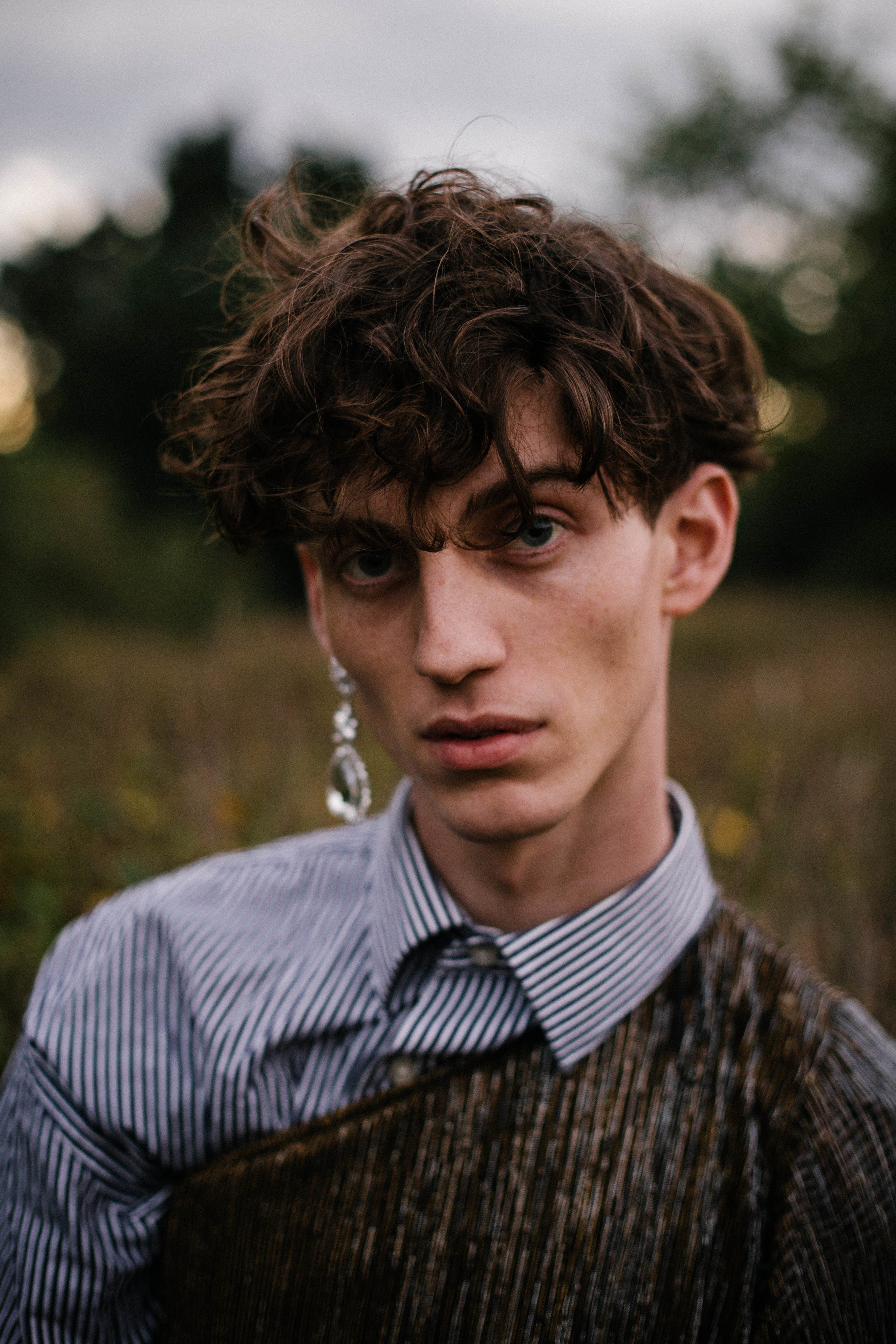 dress H&M, shirt Dior Homme, earring Stylists own
