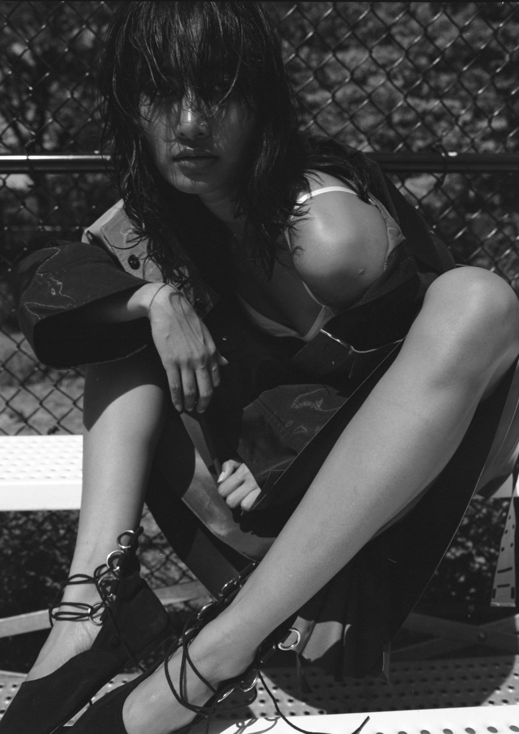 bra THE END LINGERIE, jacket JARRET, skirt JOHNA STONE, shoes PREEN BY THORNTON BREGAZZI 
