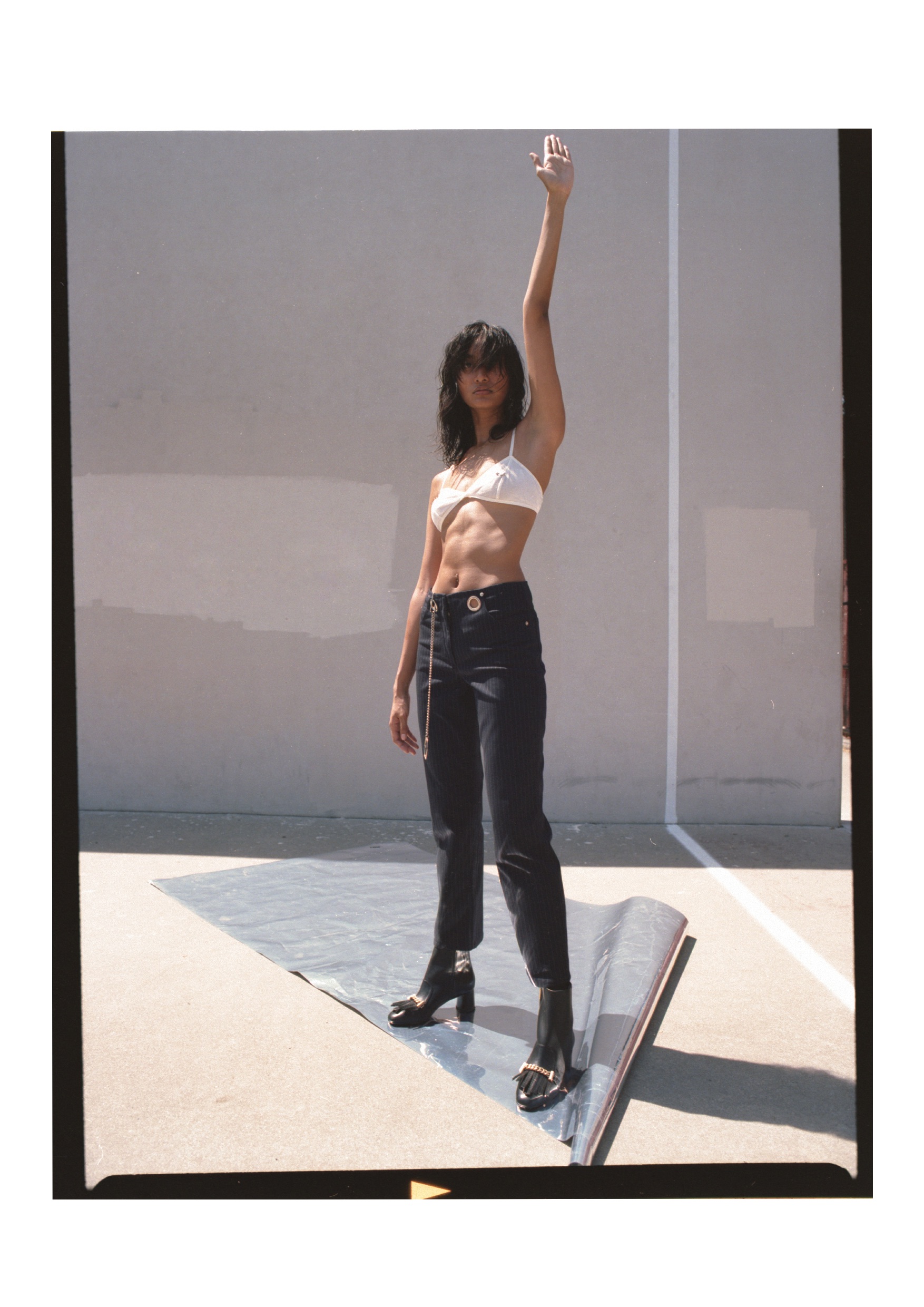 bra THE END LINGERIE, trouser MIAOU, booties HUGO BOSS, .