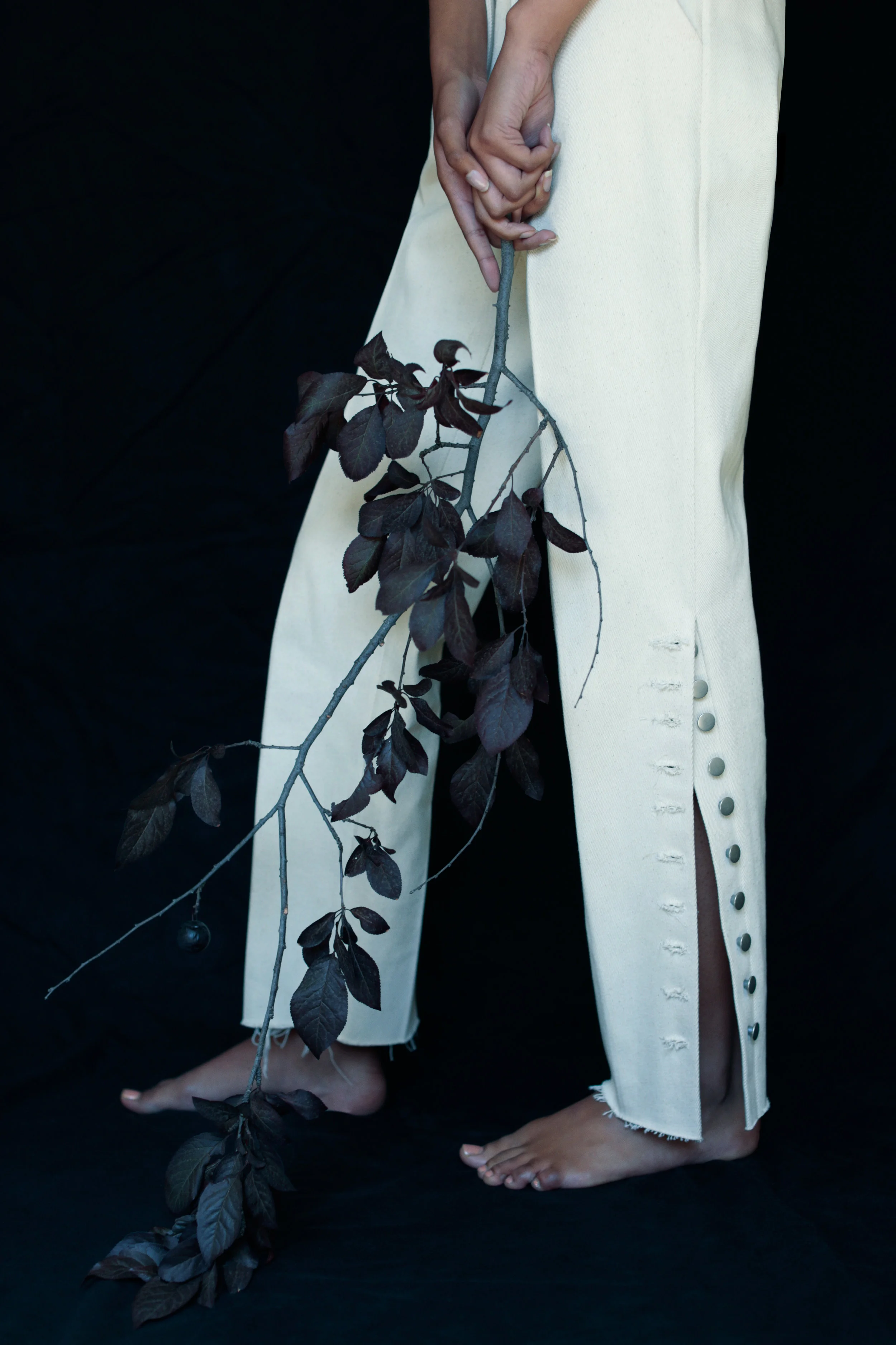top ECHO & AIR, trousers OLYA KOSTERINA, earrings AGAMEMNON JEWELLERY