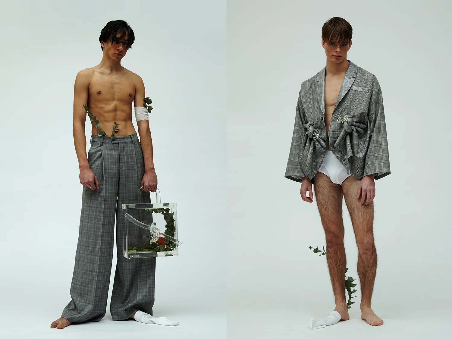 trousers + bag + jacket ZHENHAO GUO, socks H&M, boxers UNIQLO