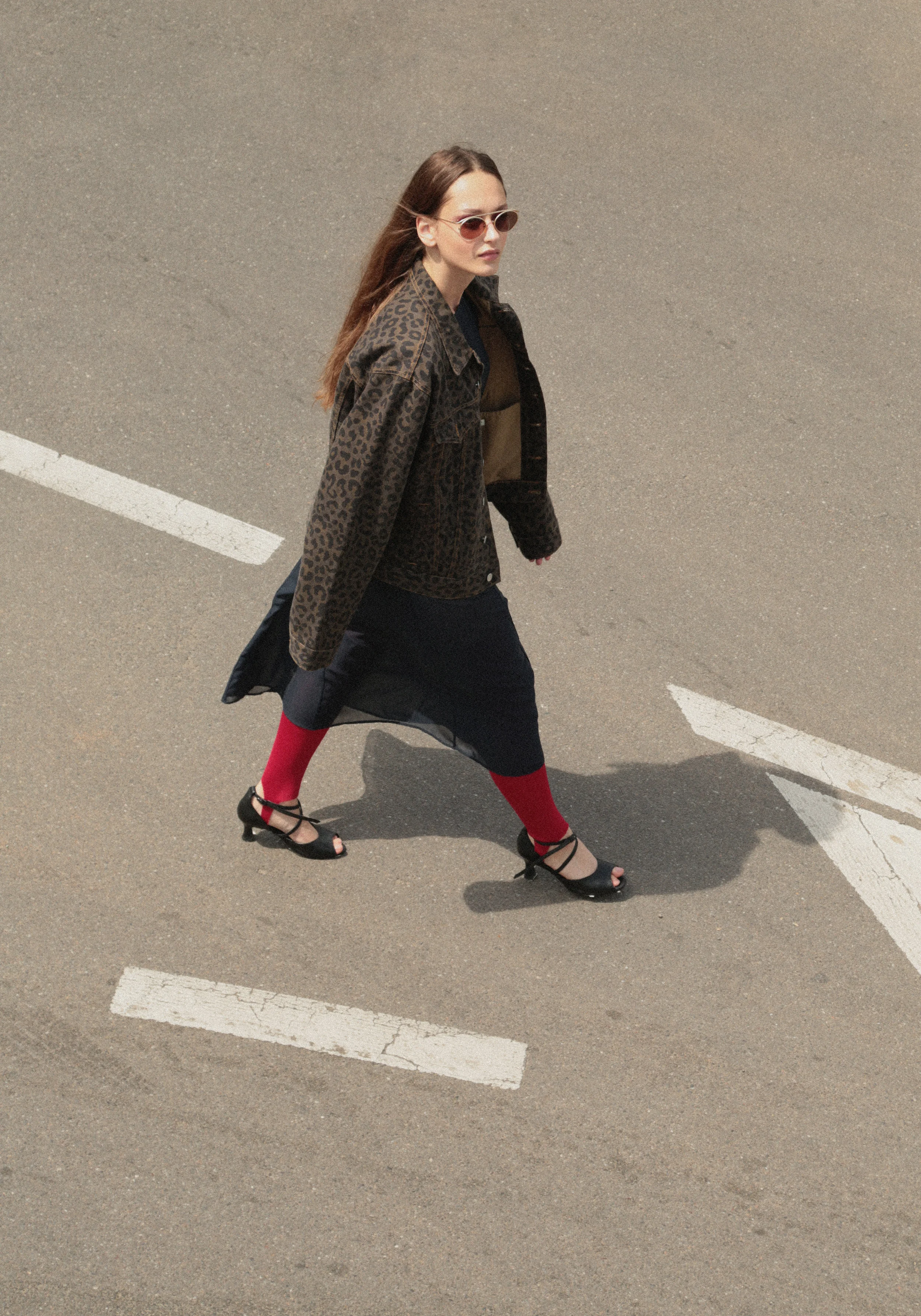 Denim Jacket Dries Van Noten (Manswaer) ; Dress The B.; Leggins and Shoes Arrabal; Sunnies stylist own's