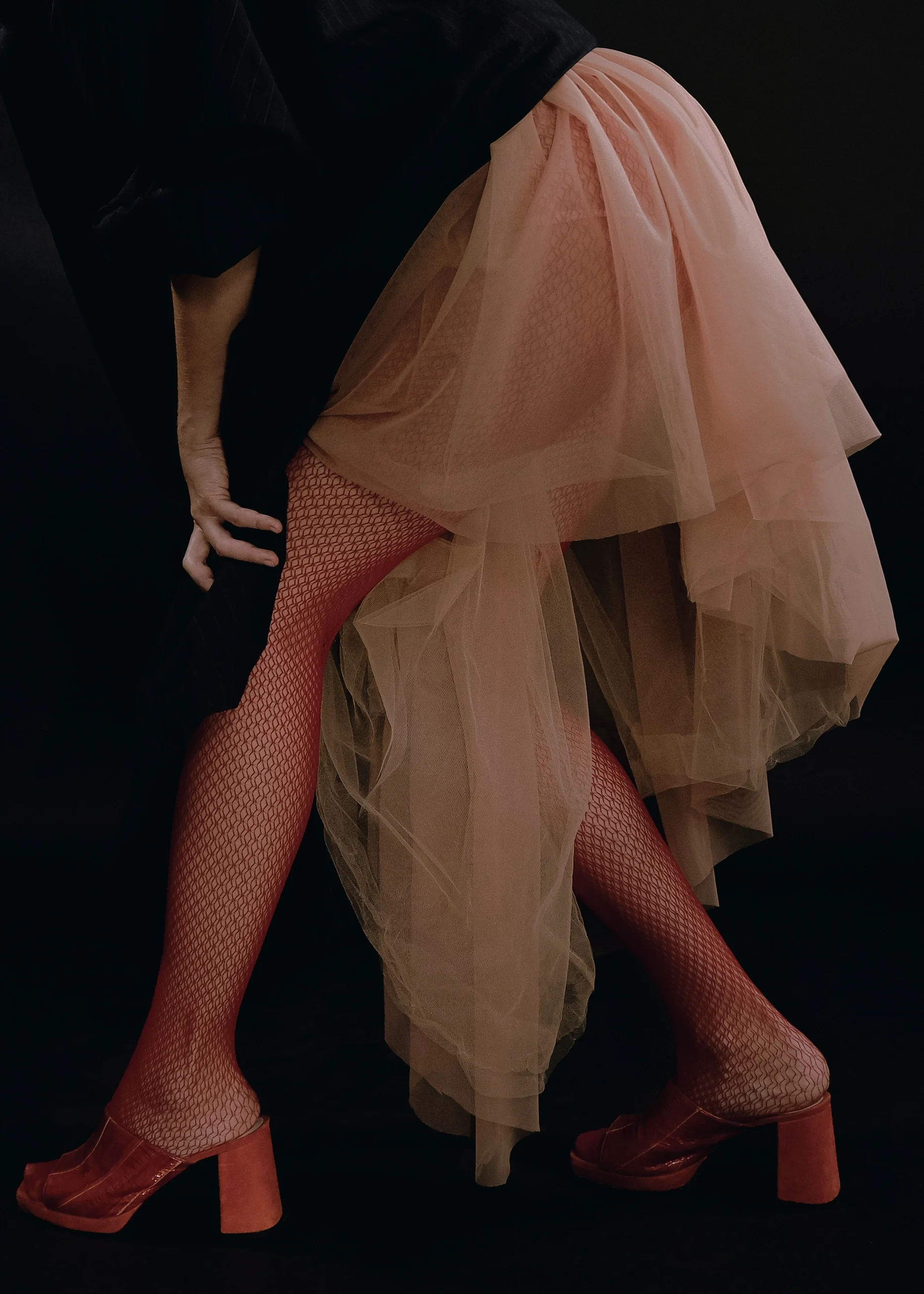 coat Hed Mayner, dress Marta Martino, tights stylist's own, shoes Amelie Pichard