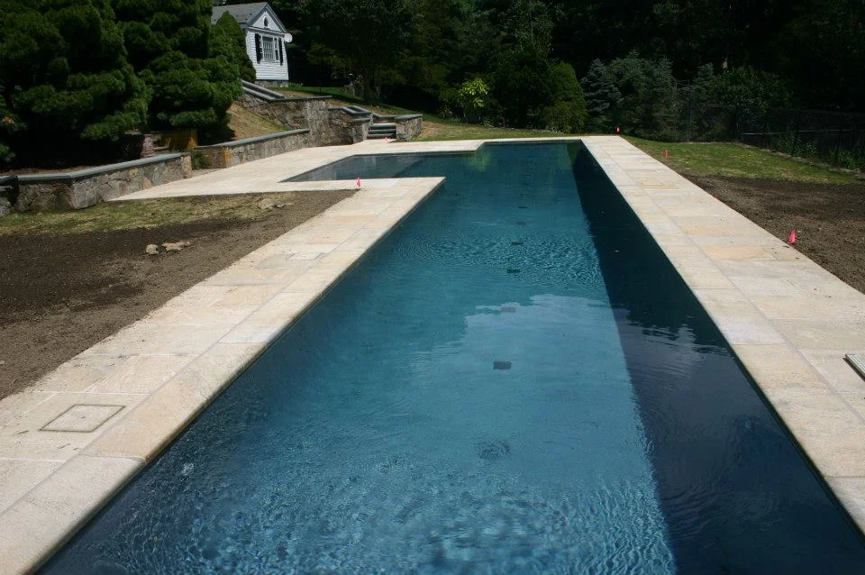 Ref ID - 70 foot lap pool with sun shelf in New Canaan, CT