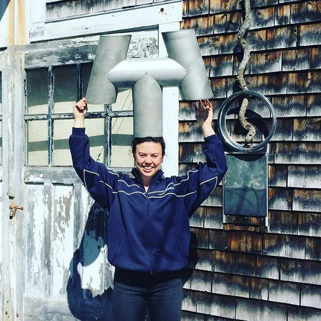 @elsiegawler and I made Charlie Nobles over here at John Gawler and Daughters Sheet Metal Co.!! You could say #wehaveoursheettogether @johngawler #charlienoble #turncoatedsteel #handcrafted #chimneycaps @cobeckroofing