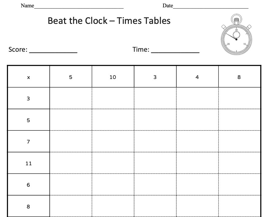 🧮 Times Tables Challenge
