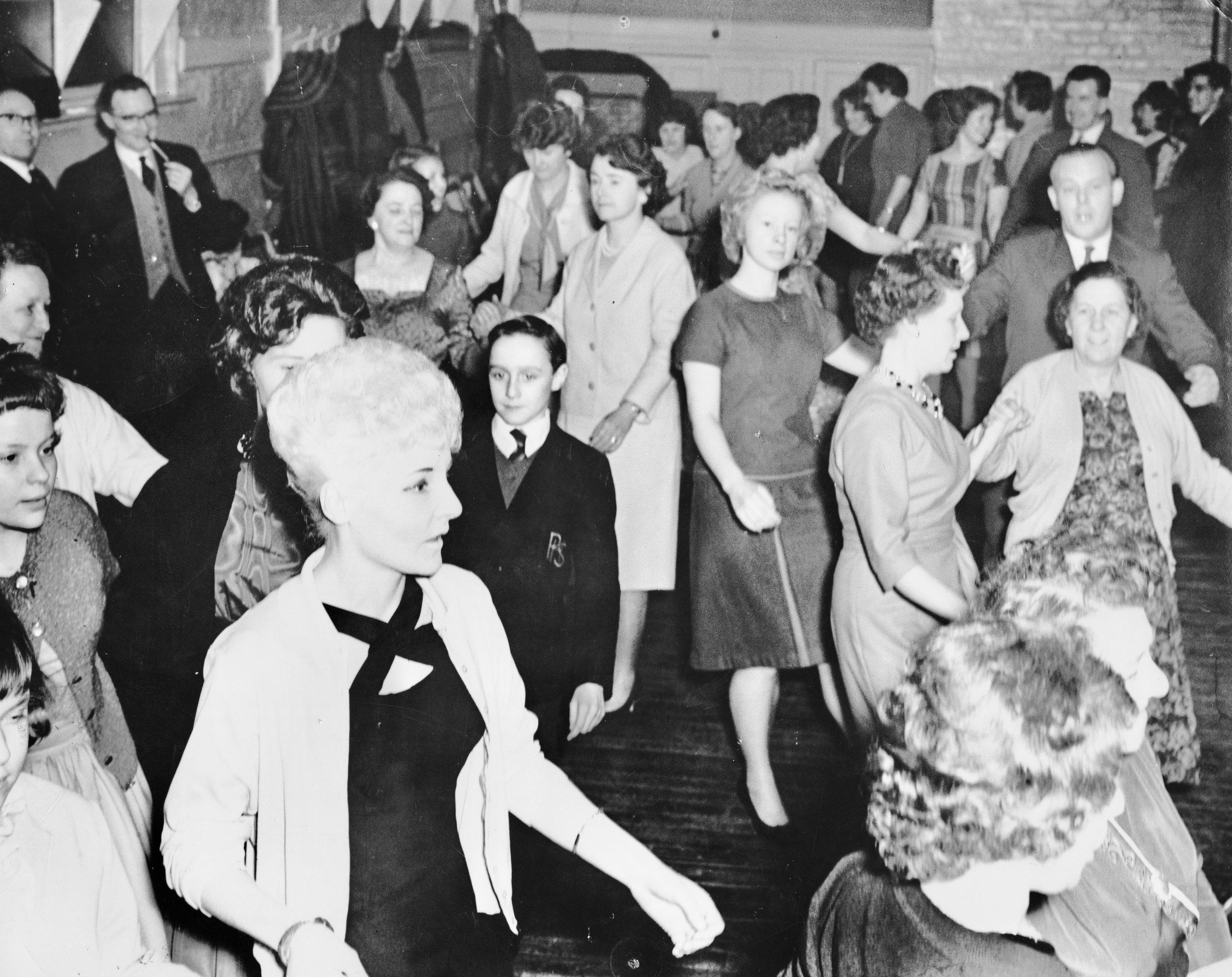 A dance upstairs in the Old School in All Saints' Street about 1956.