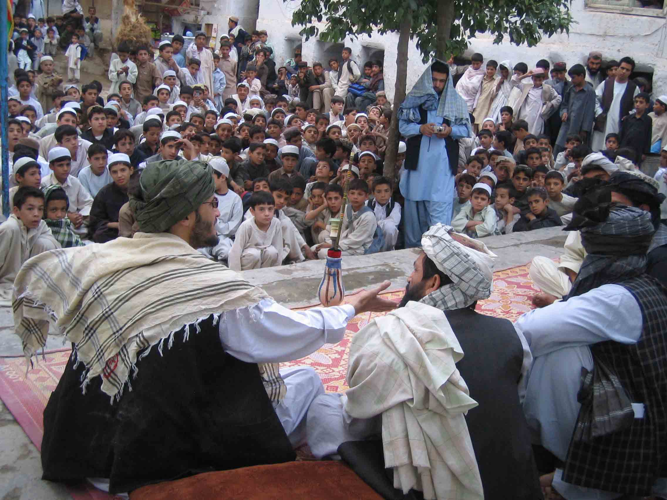 Performance at a school in Kandahar.