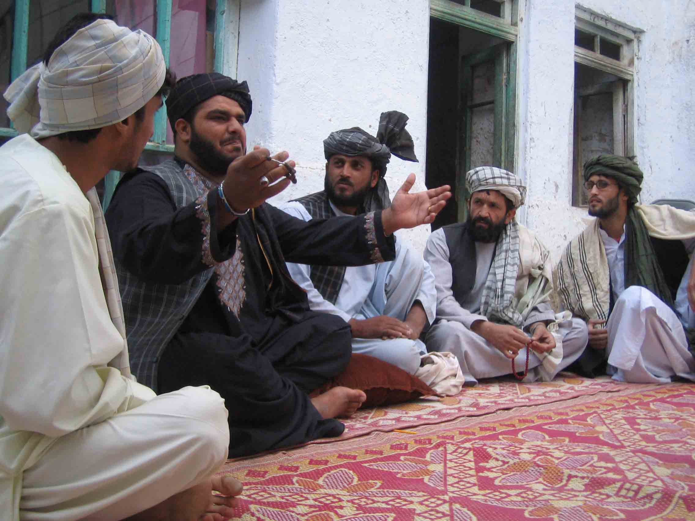 The Kandahar troupe performs for a local school.