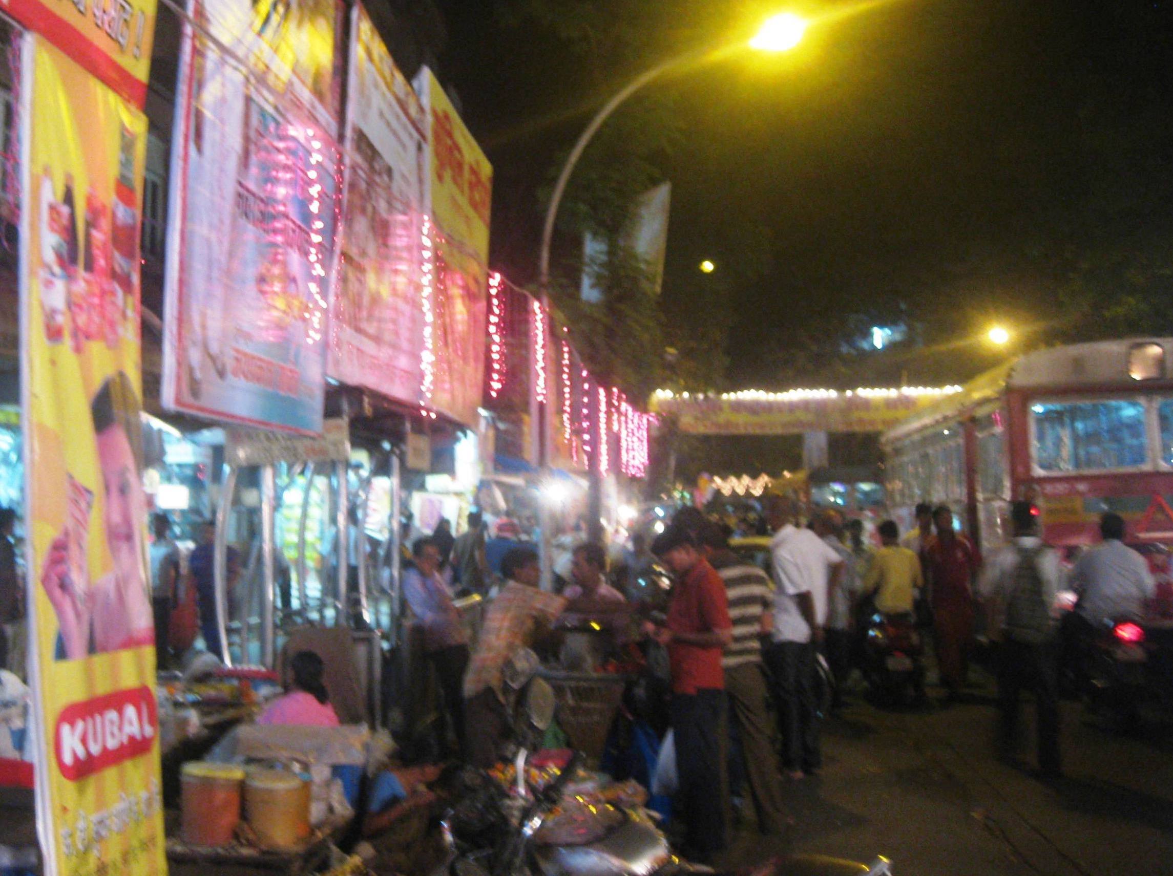A relatively mellow street near my aunt’s home. It’s the navrata season where the various aspects of the goddess are honored.