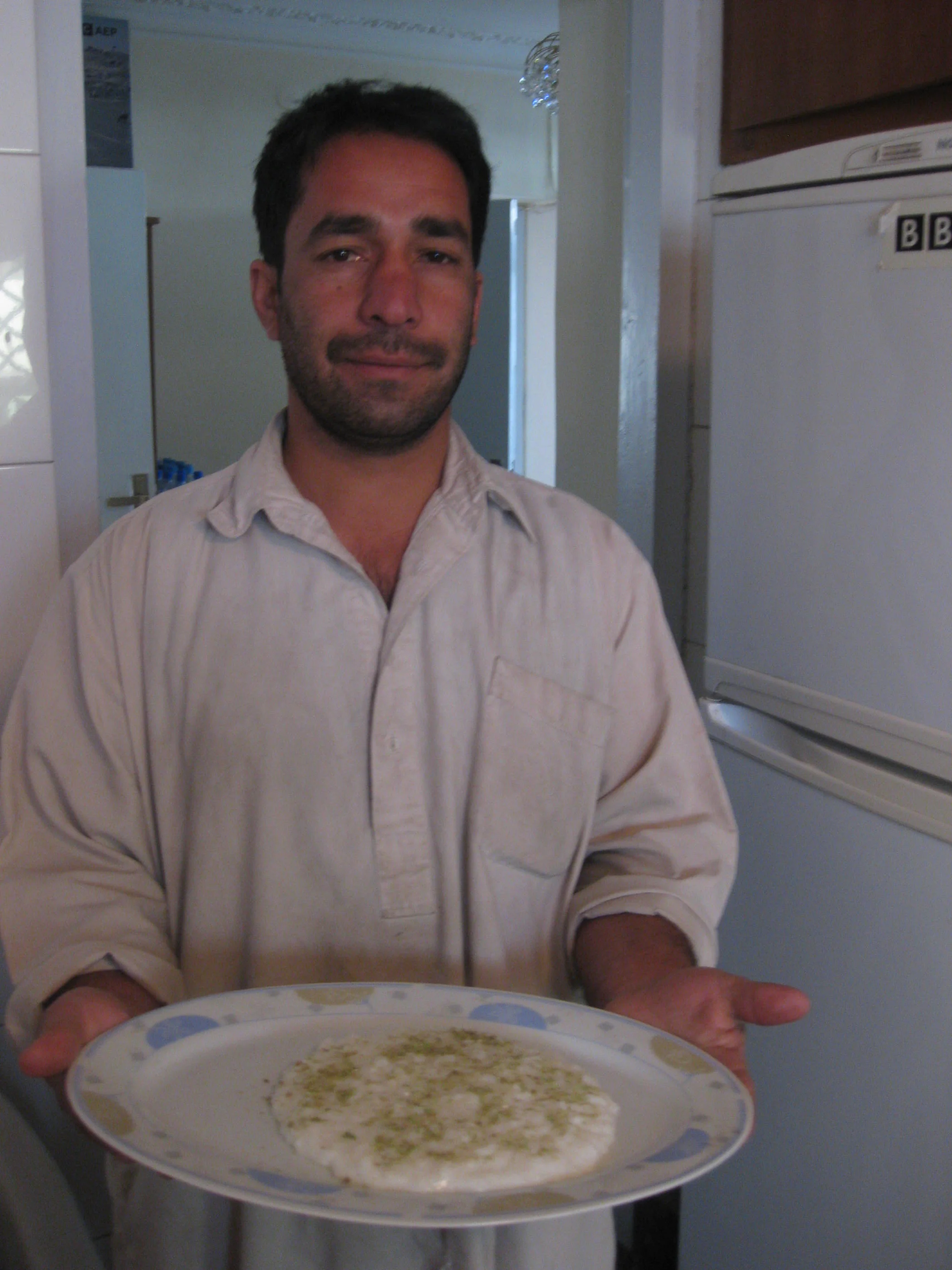 Nassim with fresh Sheer-E-Berenj.
