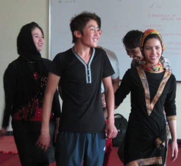 Fatima, Din Mohammed, Kianaz and Nazer crack up.