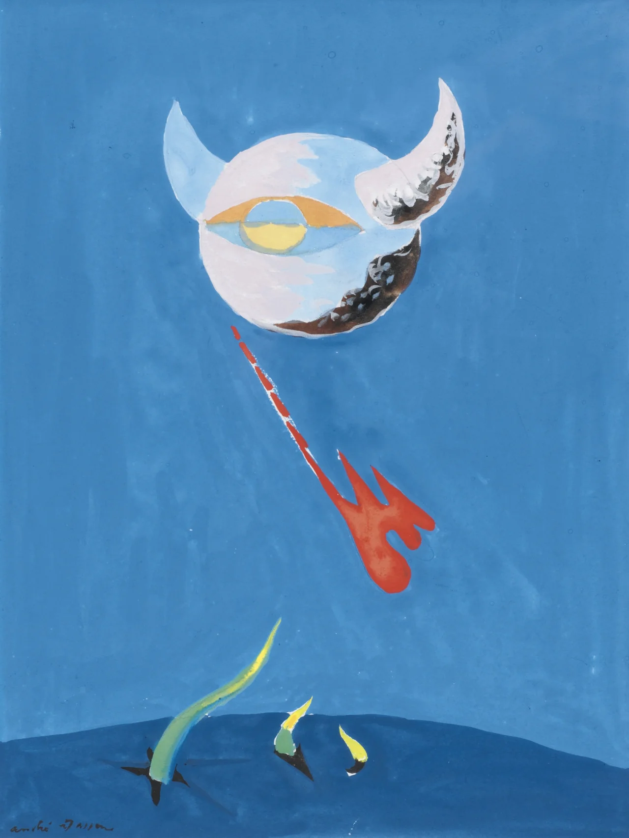 thunderstruck9:

André Masson (French, 1896-1987), La Lune, 1938. Gouache on paper, 50 x 36.4 cm.