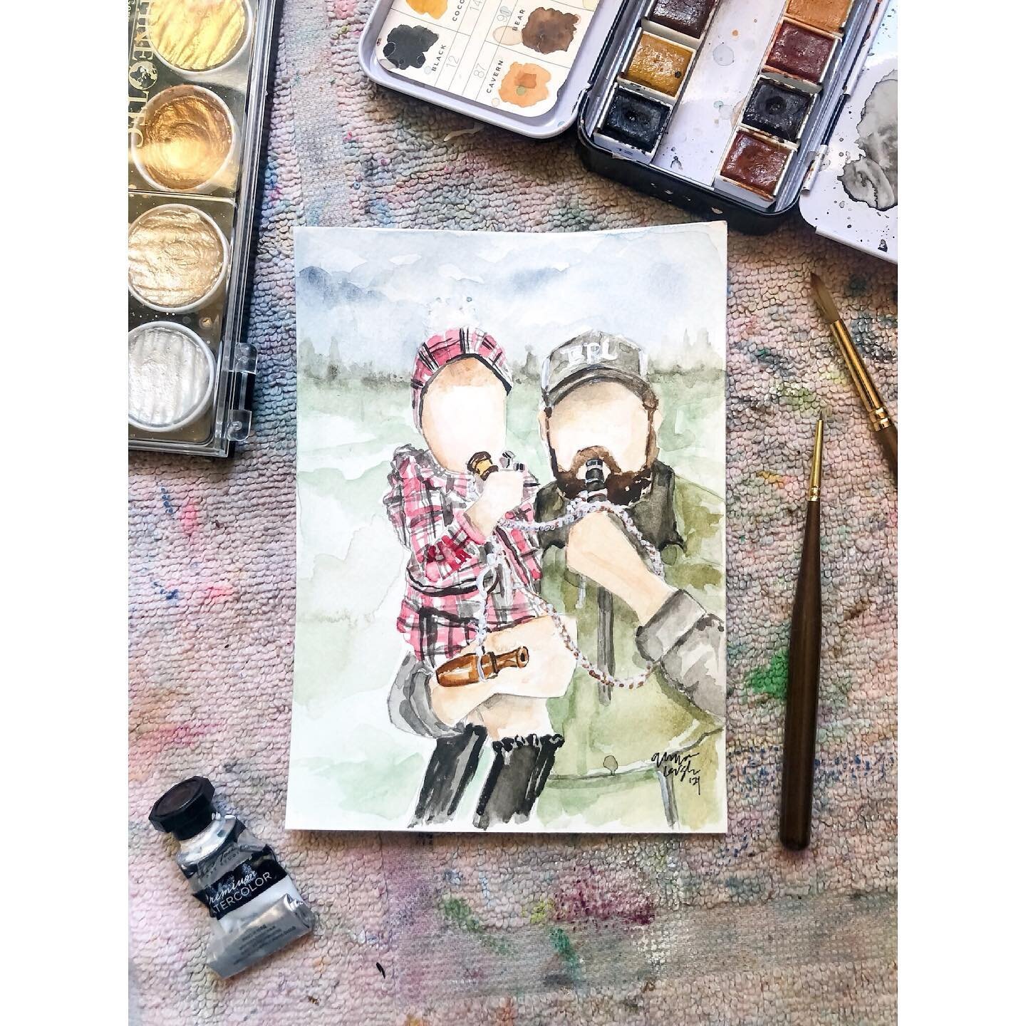 Father Daughter bonding 🪶💚🦆

#watercolor #protrait #fathersday #commission #gift #daddydaughter #annaleighdesign #duckcalls