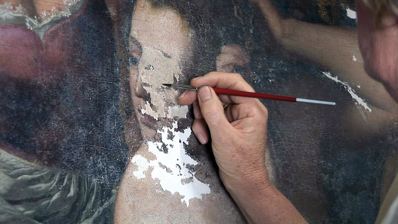 Restoring Batheba’s face in a painting by Artemisia Gentileschi