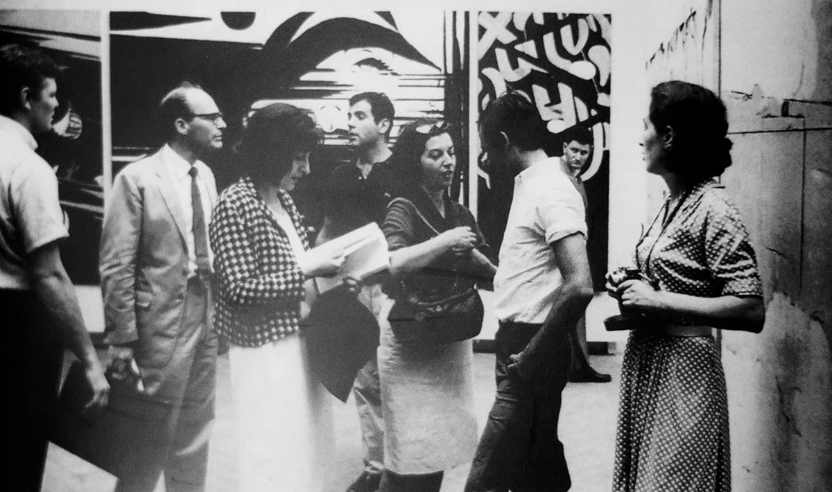 Maselli's Greta Garbo at the Venice Biennale 1964, with F. Angeli, M. Calvesi, T. Maselli, T. Festa, M. Schifano and G. Fioroni.