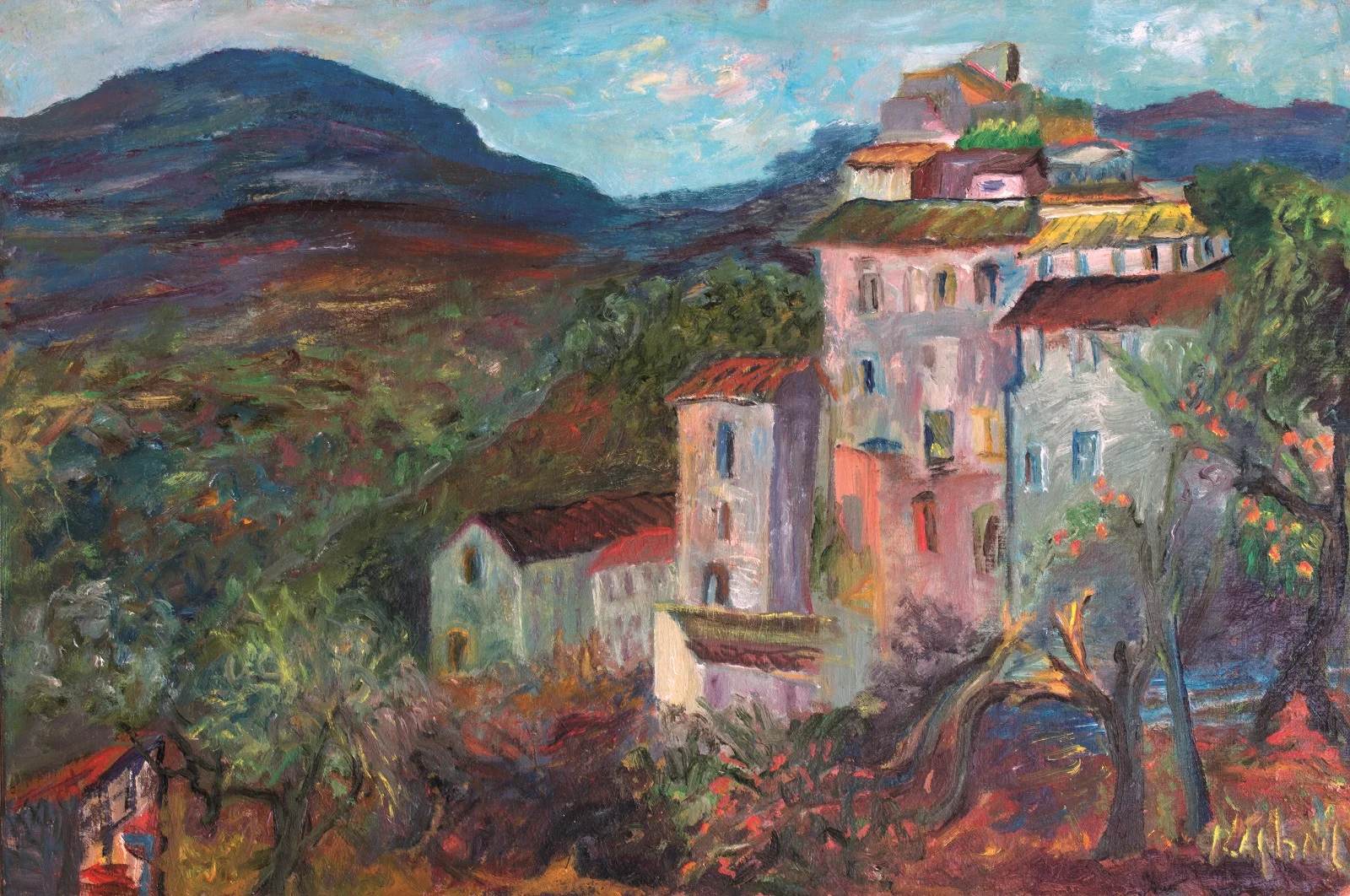 View of Olevano by Antonietta Raphael Mafai