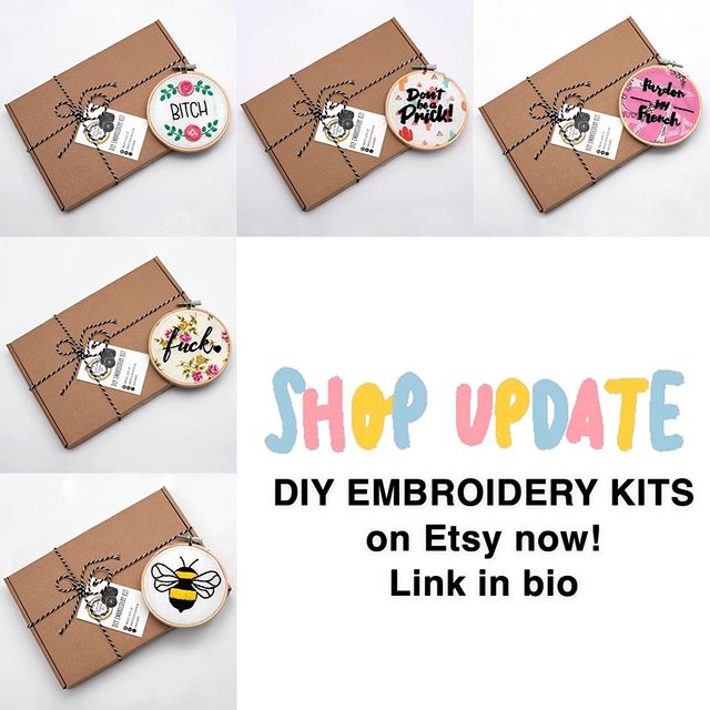 Etsy Update! 
5 DIY Kits now available ❤️
Link in Bio - Bumble bee 🐝 - Bitch - Fuck
- Pardon my French
- Don&rsquo;t be a Prick 🌵 .
.
.
.
#creativeartni #charlotteallencreativeart #localbusiness #belfast #embroidery #embroideryhoop #diyembroidery #