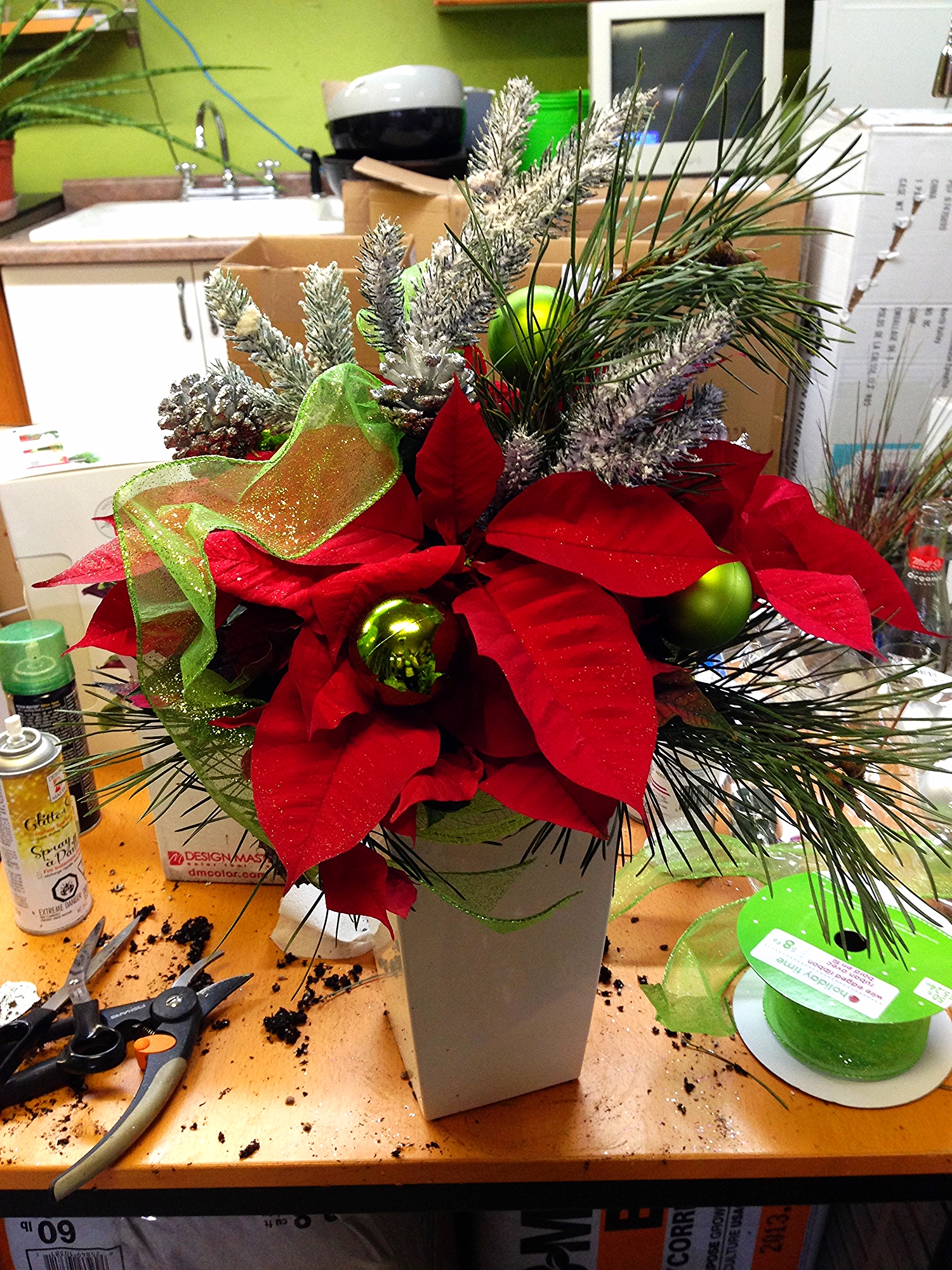 Red Poinsettia Custom Planter.jpg