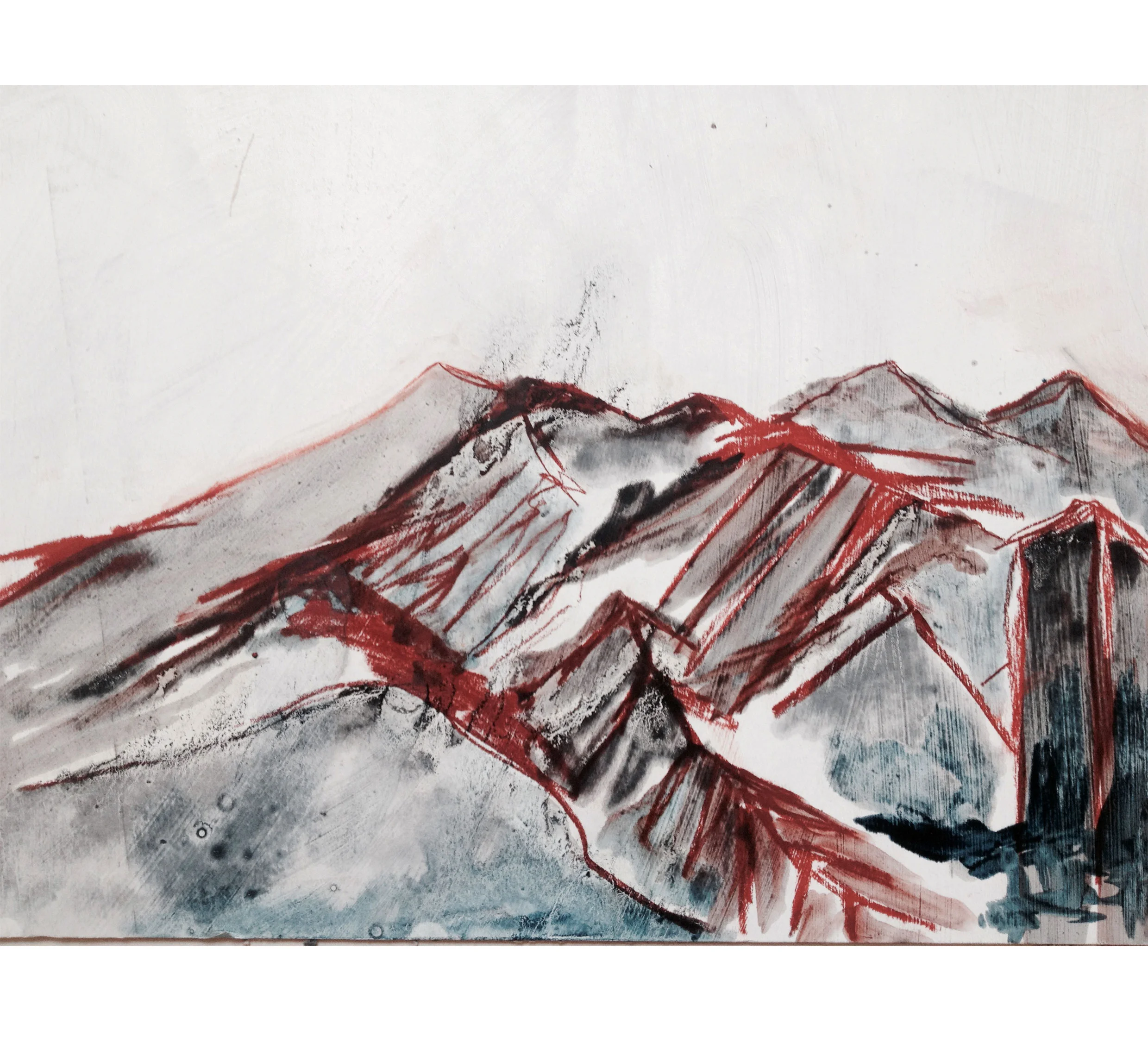 ink and watercolour on cardboard ~ Lake Tennyson 2015 📍SOLD