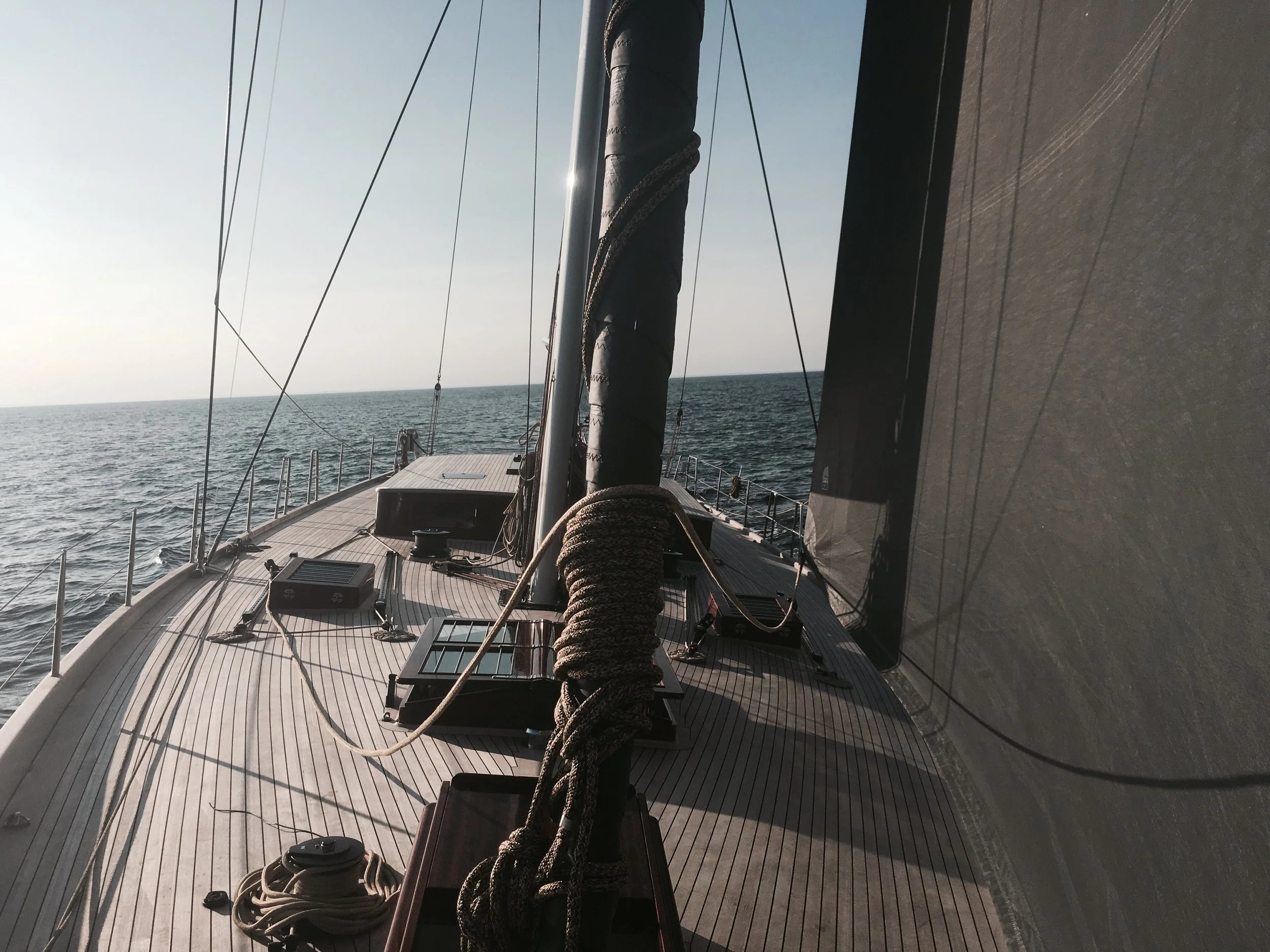 Toroa ~ In all her sunshine glory on passage from Brooklin to Newport RI. It has to be said that the latter part of 2017, saw my creative practice almost totally abandoned, in favour of the build, launch and commission of a 72ft sailing vessel with luxury interior. The project has been a joyful rollercoaster and one that I have truly relished. The images below show a glimpse into the type of work involved, I am unable to share too much given that the boat is privately owned, however, I have been pleasantly surprised by the amount of satisfaction I have felt upon its completion. To watch and aid in the transformation of a pile of raw materials into floating vessel, which works, moves sails, flies even has been nothing short of amazing. To feel the structure you have nurtured fill with the power of the wind for the first time and take off is a miraculous feeling and I am so grateful to everybody that has put time and effort into turning "Toroa" into the boat she is today. You can see more of her here .