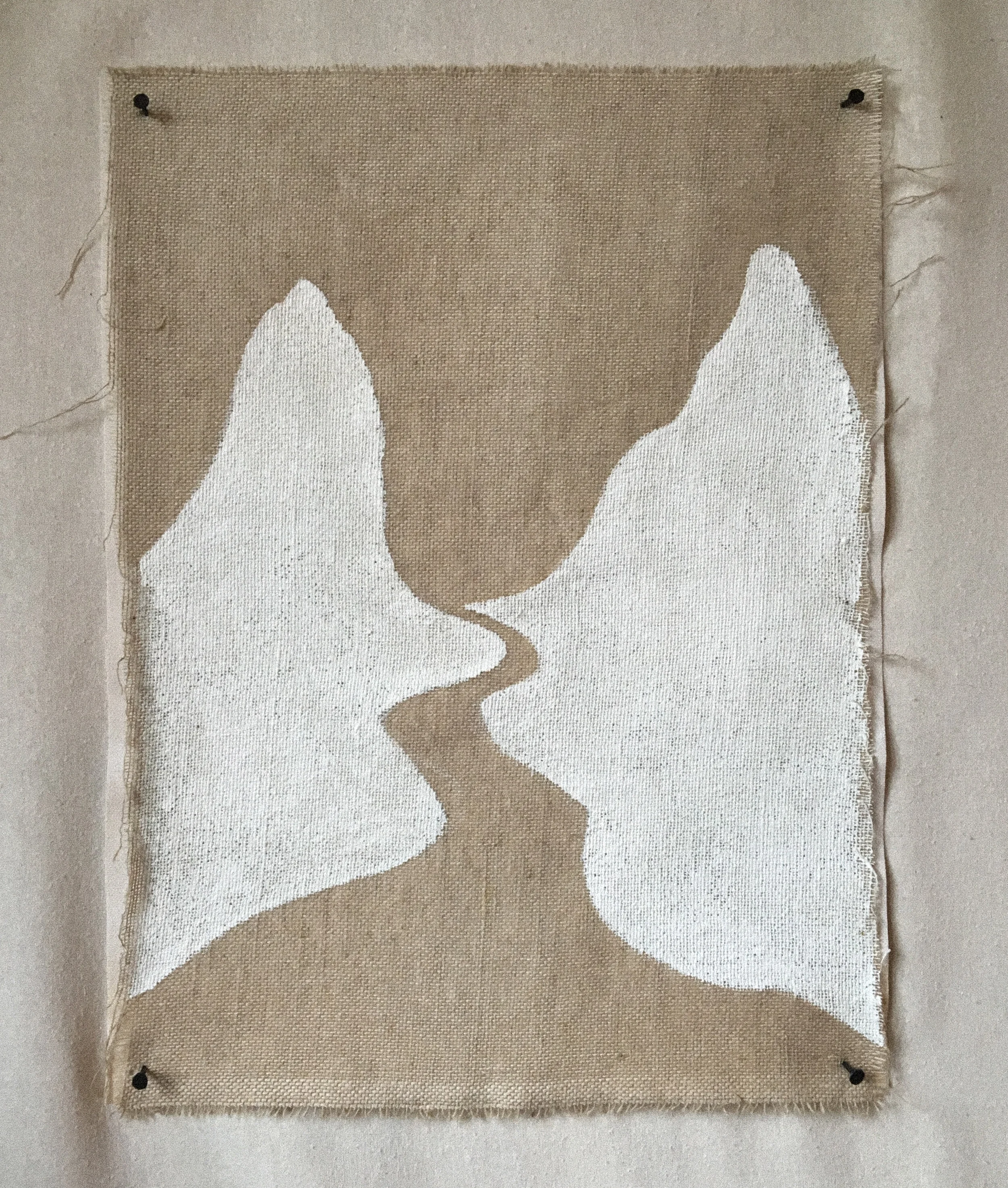 journal page, oil on hessian~ 2019