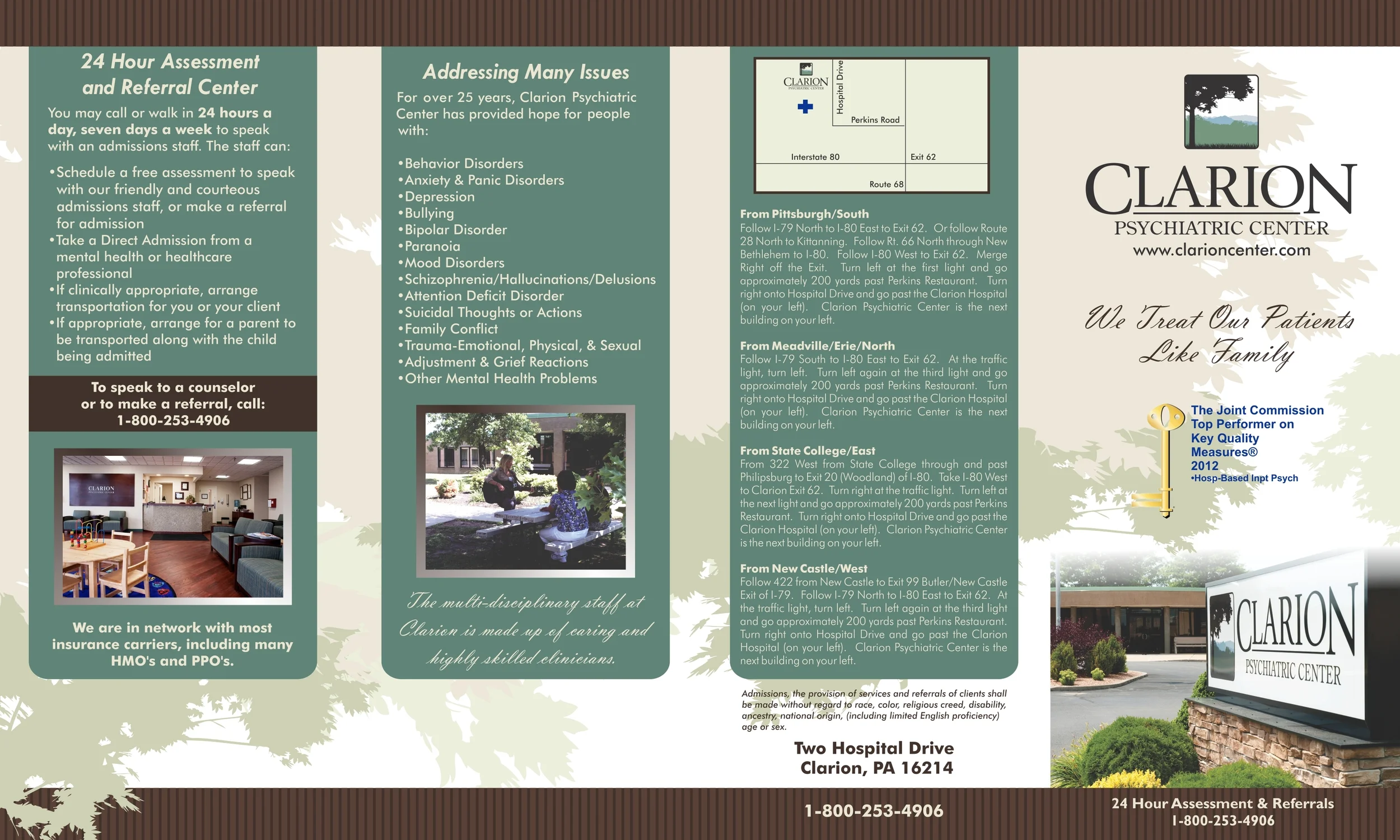 4 fold brochure, viewed in print-ready format, side 1
