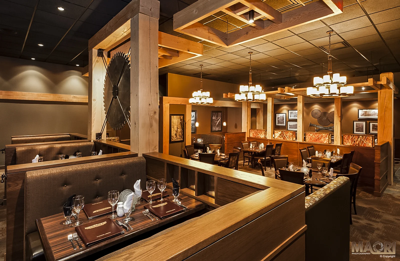 Sawmill Restaurant interior, Stony Plain, Alberta