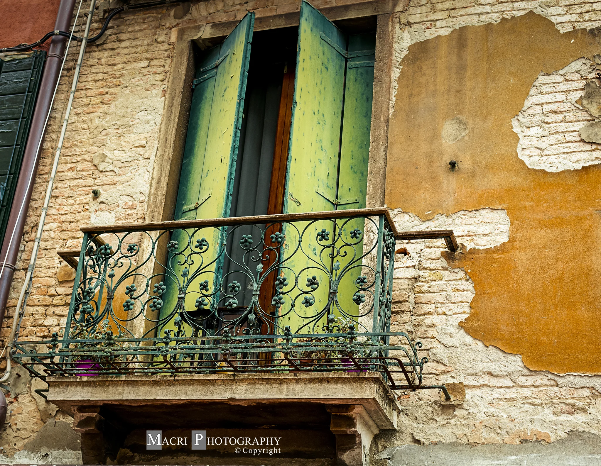 Typical balcony in Venice, Italy