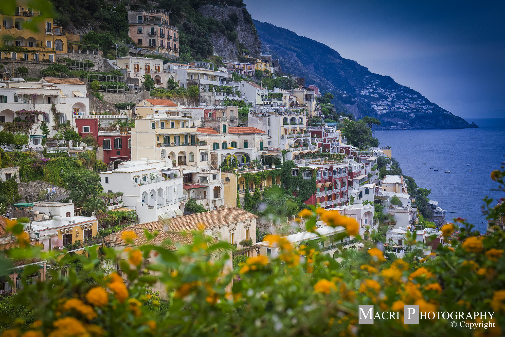 View of the Bay from Hotel Montemare, Positano, Italy