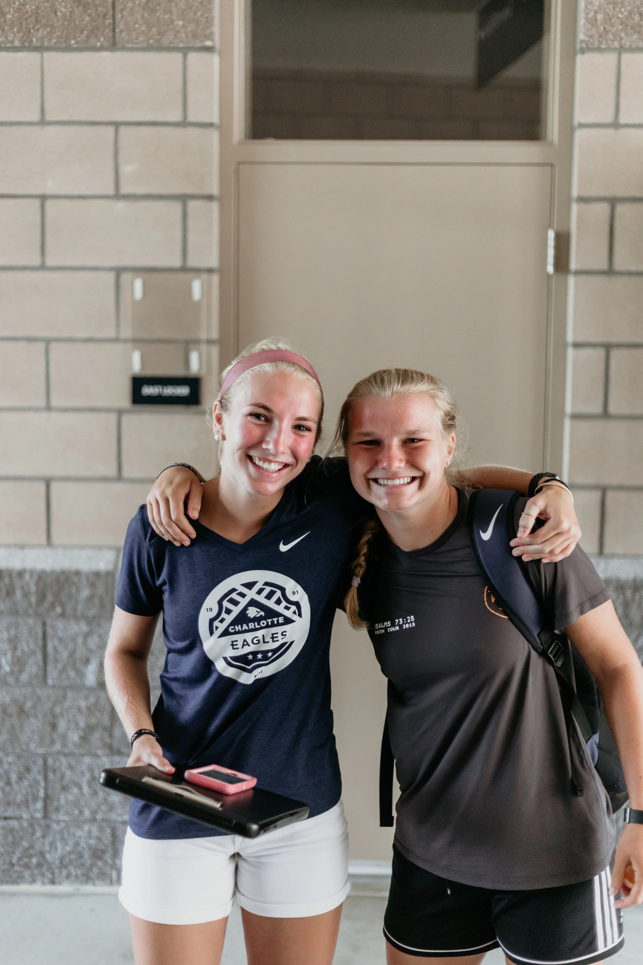 INTERN SAVANNAH GOODIN WITH WPSL PLAYER SKYLER PRILLAMAN