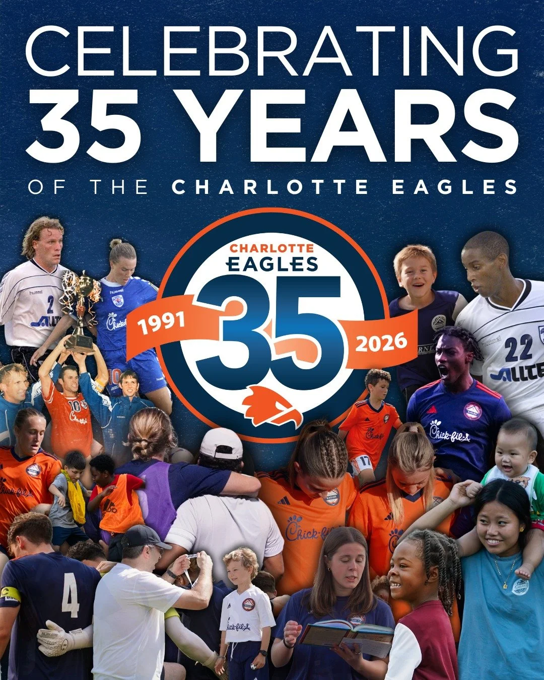 Celebrating 35 years of God&rsquo;s faithfulness to the Charlotte Eagles Ministry! 🦅⚽️

Thank you to everyone who has been a part of this journey! As we look ahead, we pray the Lord continues to watch over us as we strive forward for the next genera