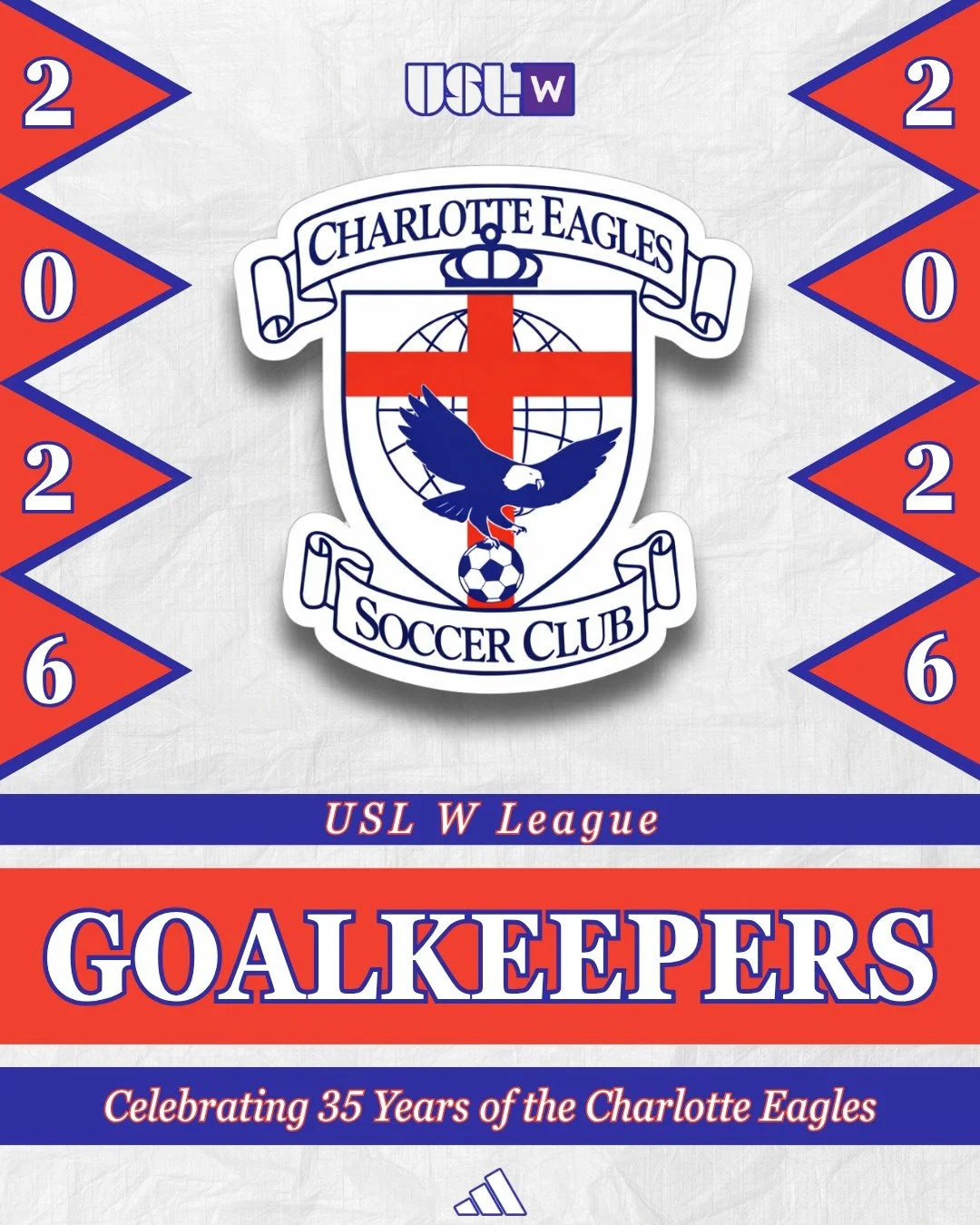 How about our first @uslwleague  oster announcement of the season 👀🦅

Introducing your @charlotteladyeagles Goalkeepers for the 2026 season 🔥

#SoliDeoGloria | #USLWLeague | #USLW | #Path2Pro