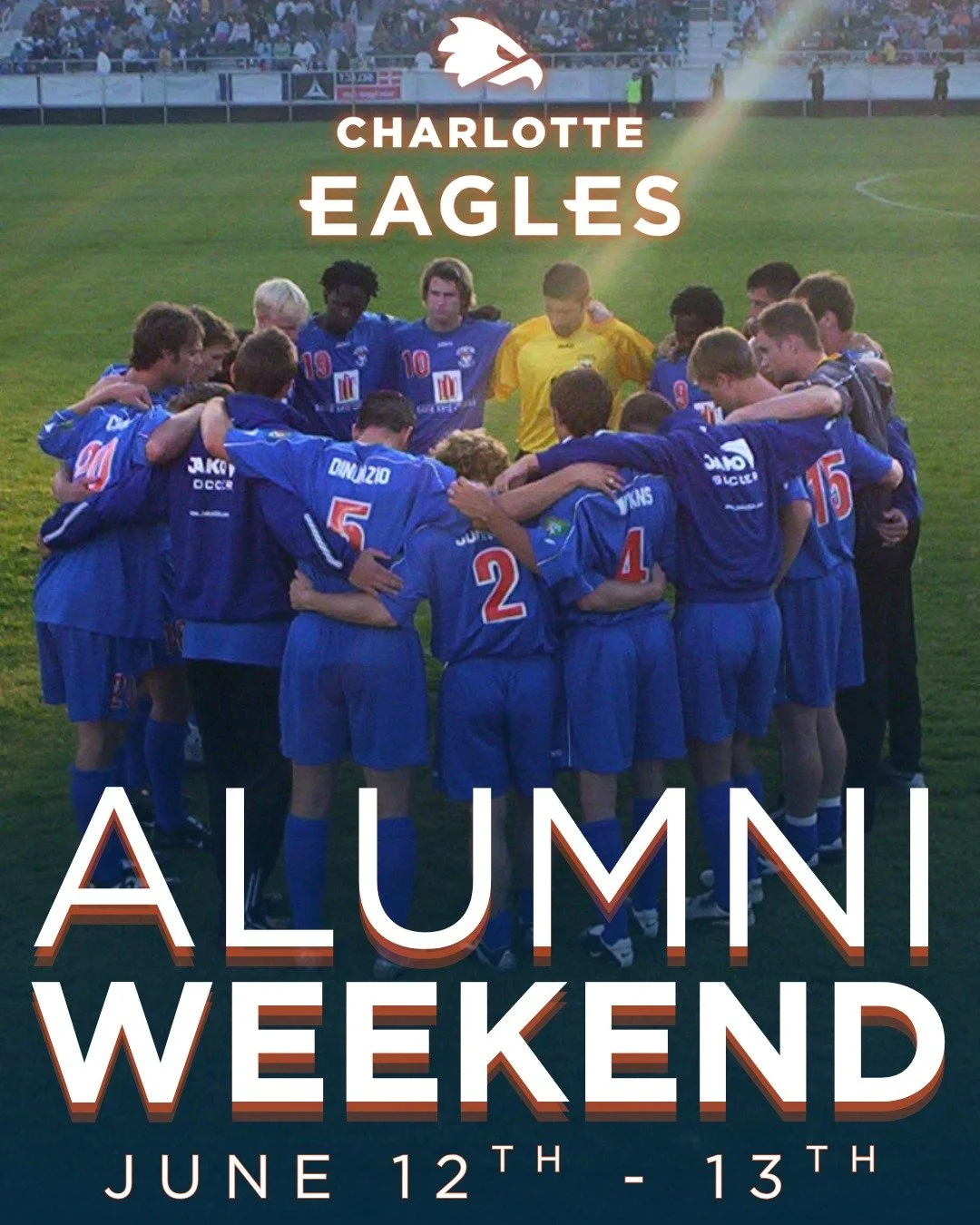 🚨 CHARLOTTE EAGLES ALUMNI 🚨

Alumni Weekend is just ONE MONTH AWAY and we want to see 🫵 YOU there! 

🗓️ June 12th - 13th

Whether you&rsquo;re a former player, former staff, have been apart of our urban programming, or have been associated with t