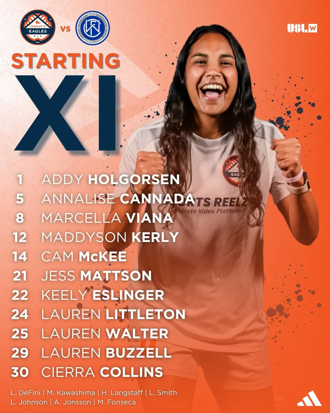 The first @charlotteladyeagles starting XI of the season 🤩

#SoliDeoGloria | #USLWLeague | #Path2Pro