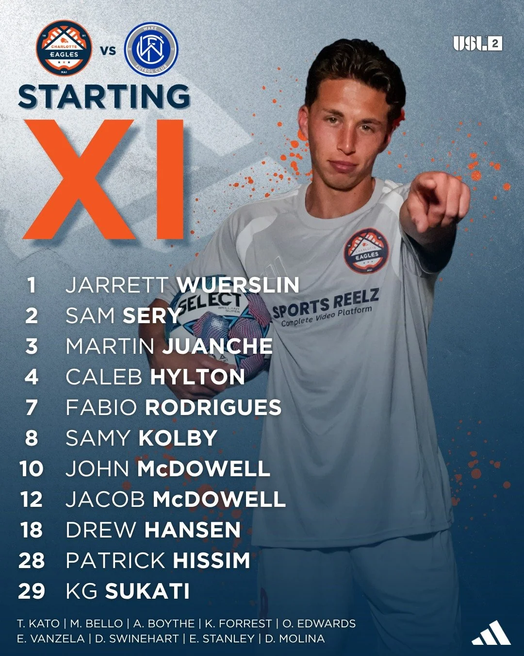The starters for our first #USLLeagueTwo match of the season 😎

#SoliDeoGloria