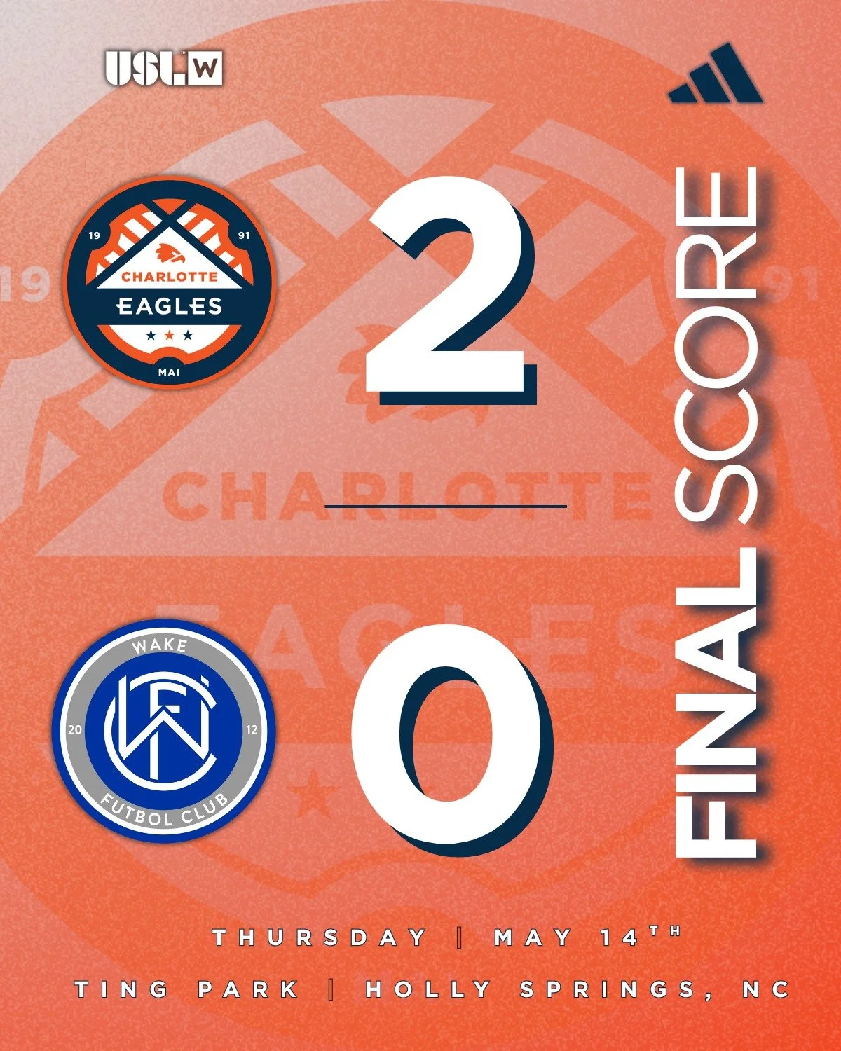 The @charlotteladyeagles kick the 2026 campaign off with a 2-nil W vs @wakefutbol with goals from @cellahelena &amp; @jessicamattson_ 👏👏

#SoliDeoGloria | #USLWLeague | #Path2Pro