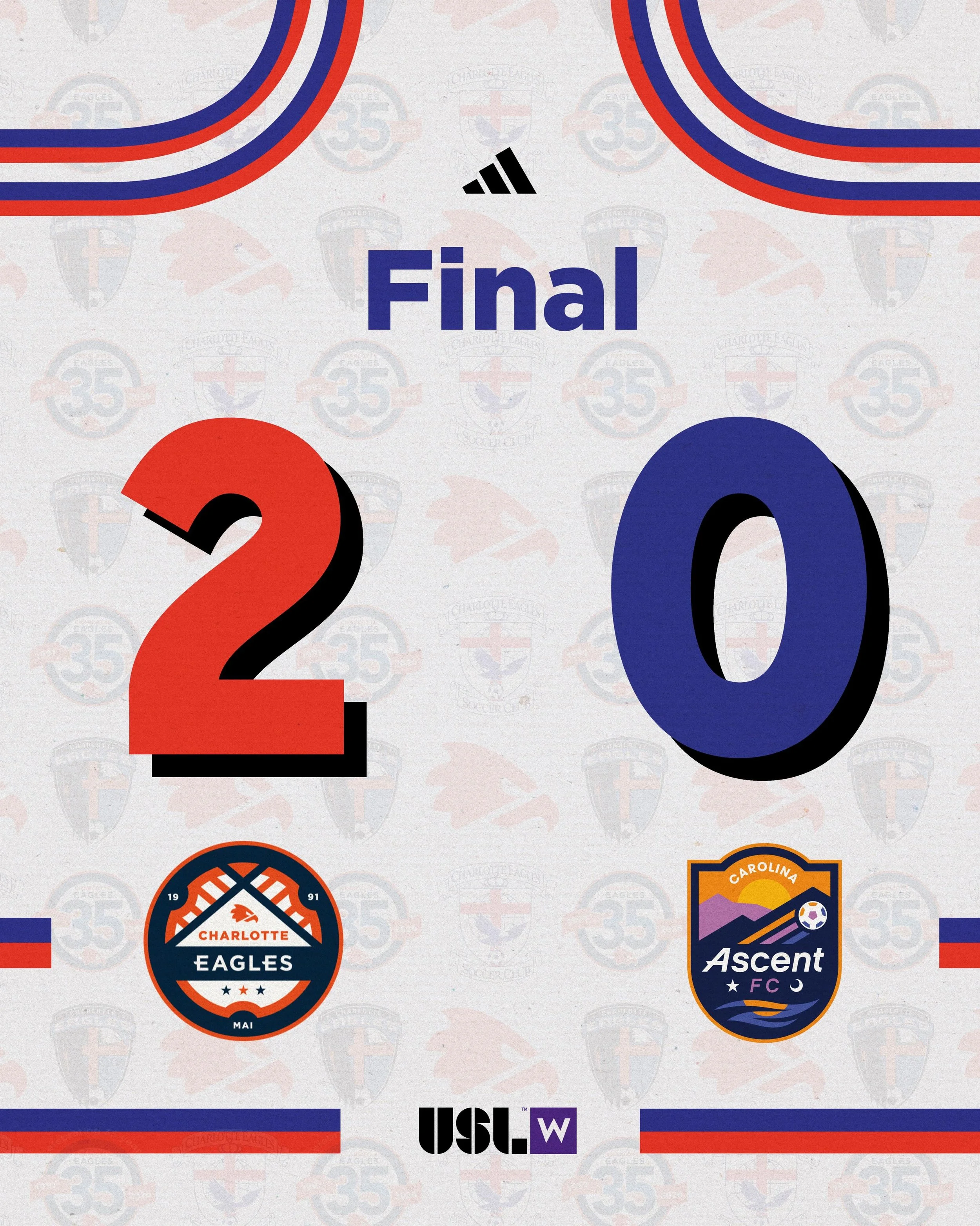 Goals from @halle.engle &amp; @hailey_johnson4 propel the @charlotteladyeagles to a 2-0 win over the Ascent! 

🦅🦅🦅

#SoliDeoGloria | #USLWLeague | #Path2Pro