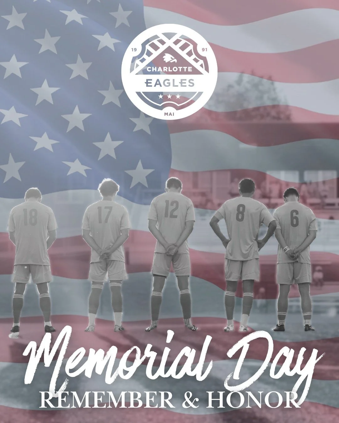 This #MemorialDay, the Charlotte Eagles pause to honor and remember the brave men and women who have made the ultimate sacrifice for our country. Your courage and service will never be forgotten. 🦅🇺🇸

#SoliDeoGloria