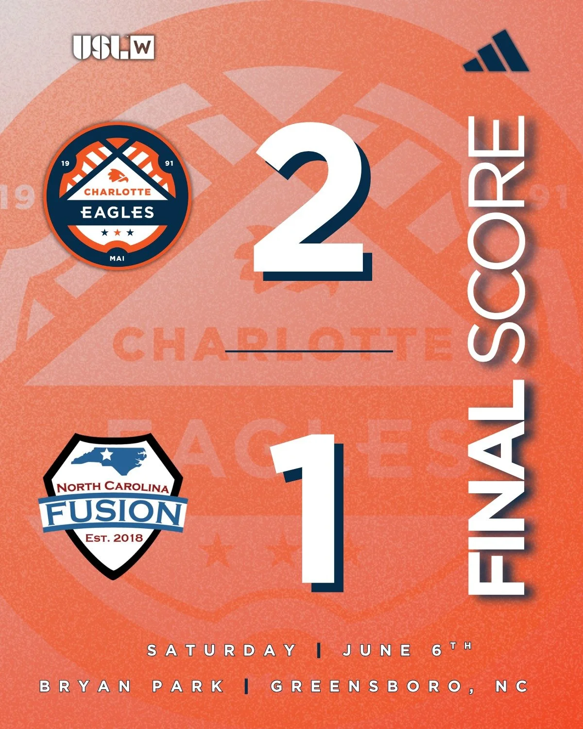 The final scores from today's #USLLeagueTwo &amp; #USLWLeague matches 🦅

#SoliDeoGloria